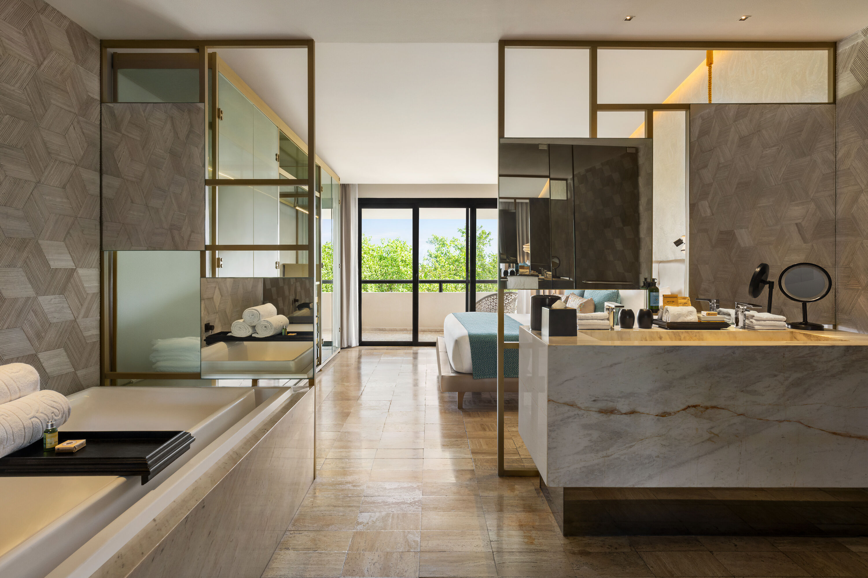 Guest room bath at the TRS Yucatan Riviera Maya, Adults Only - All Inclusive Resort in Riviera Maya, Other than US/Canada