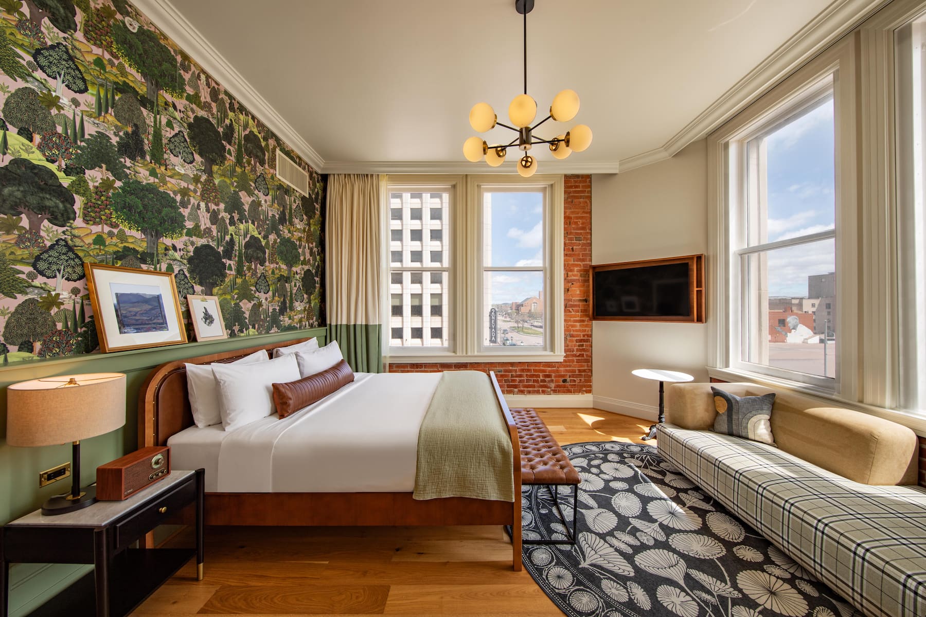 Guest room at the The Mining Exchange in Colorado Springs, Colorado