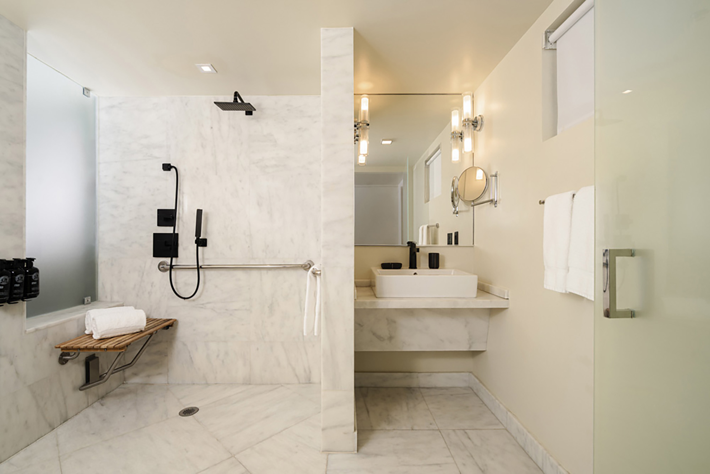 Guest room bath at the Balfour Miami Beach, a Registry Collection Hotel in Miami Beach, Florida