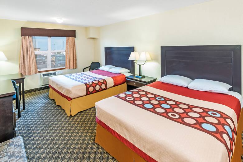 Guest room at the Super 8 Calgary/Airport in Calgary, Alberta