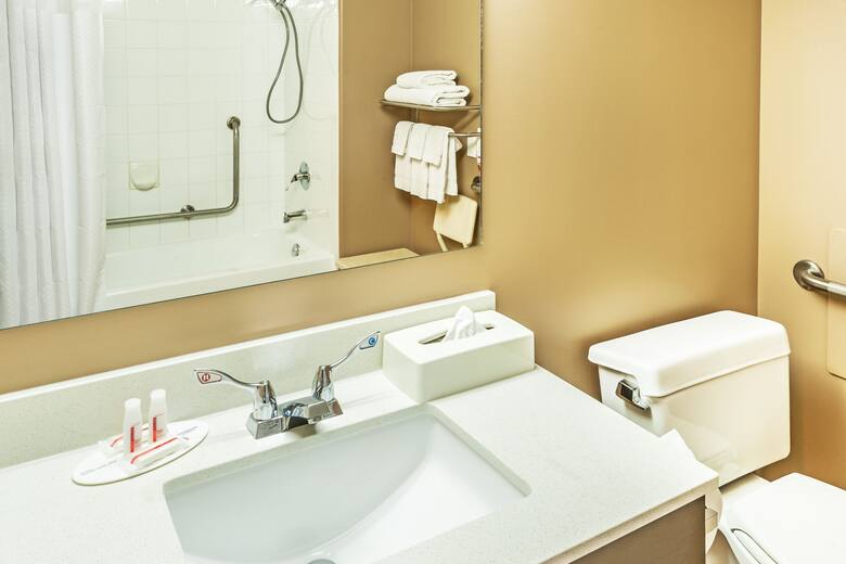 Guest room at the Super 8 Calgary/Airport in Calgary, Alberta