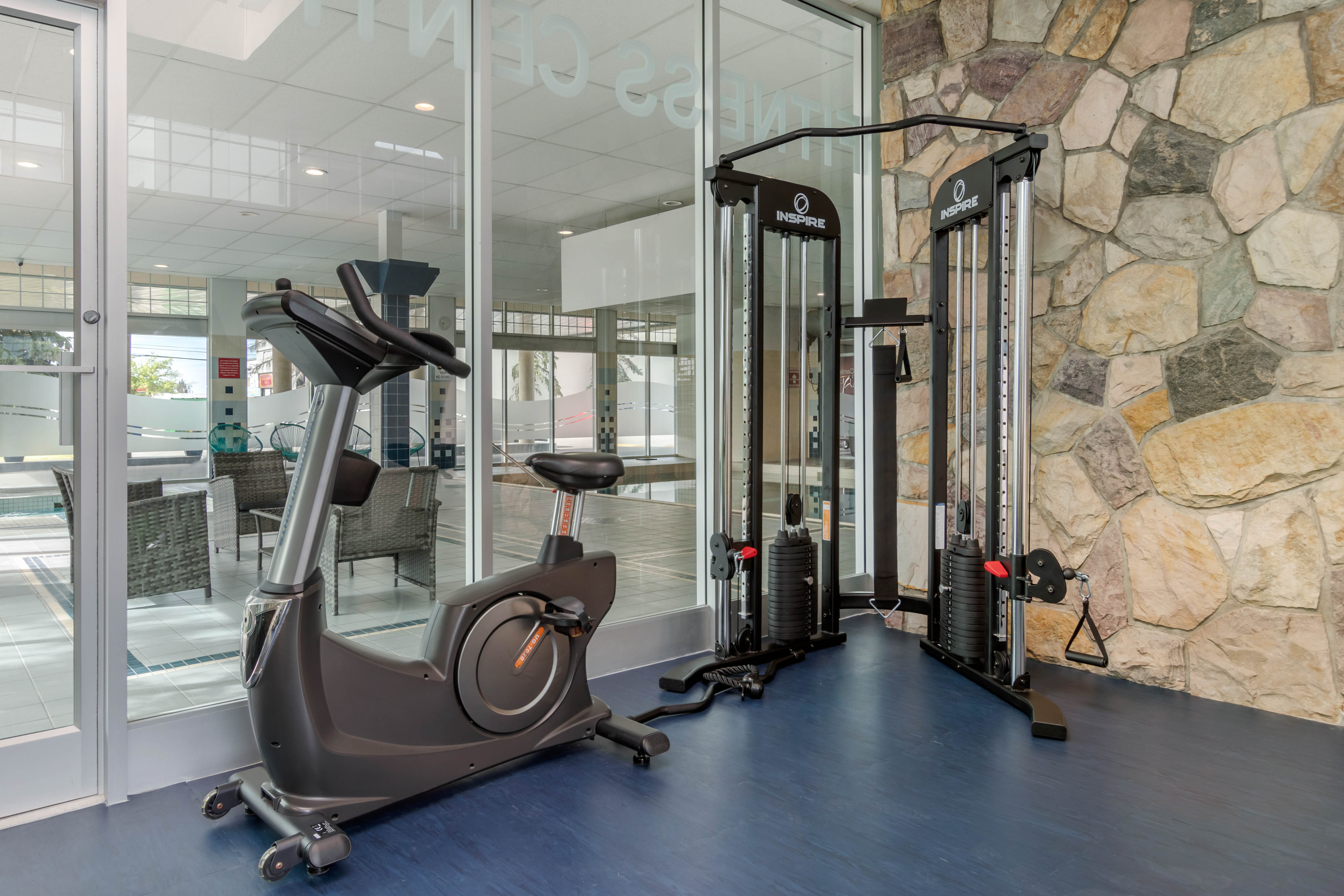 Fitness room at Super 8 by Wyndham Macleod Trail Calgary in Calgary, Alberta