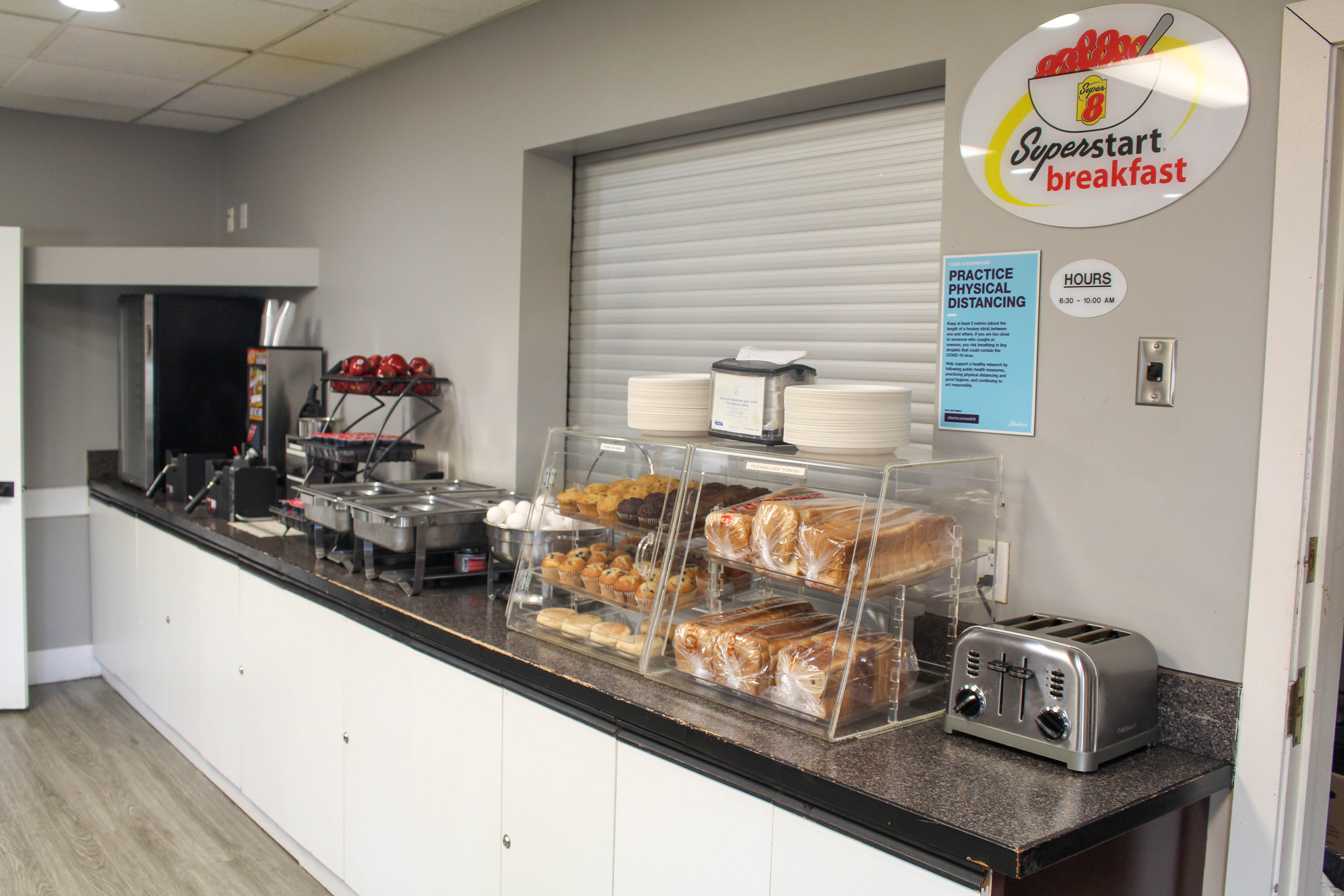 Free breakfast at Super 8 by Wyndham Edmonton South in Edmonton, Alberta