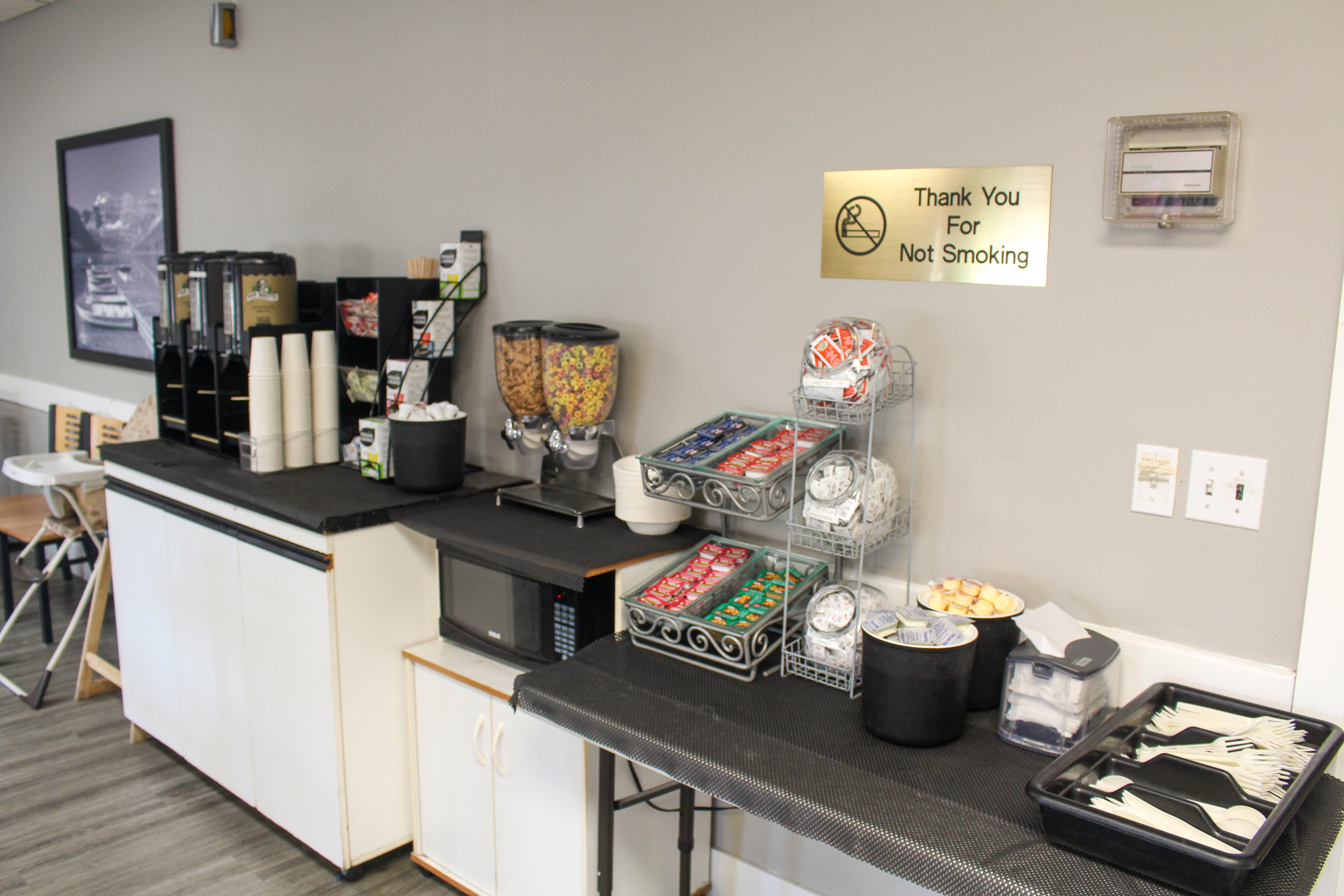 Free breakfast at Super 8 by Wyndham Edmonton South in Edmonton, Alberta