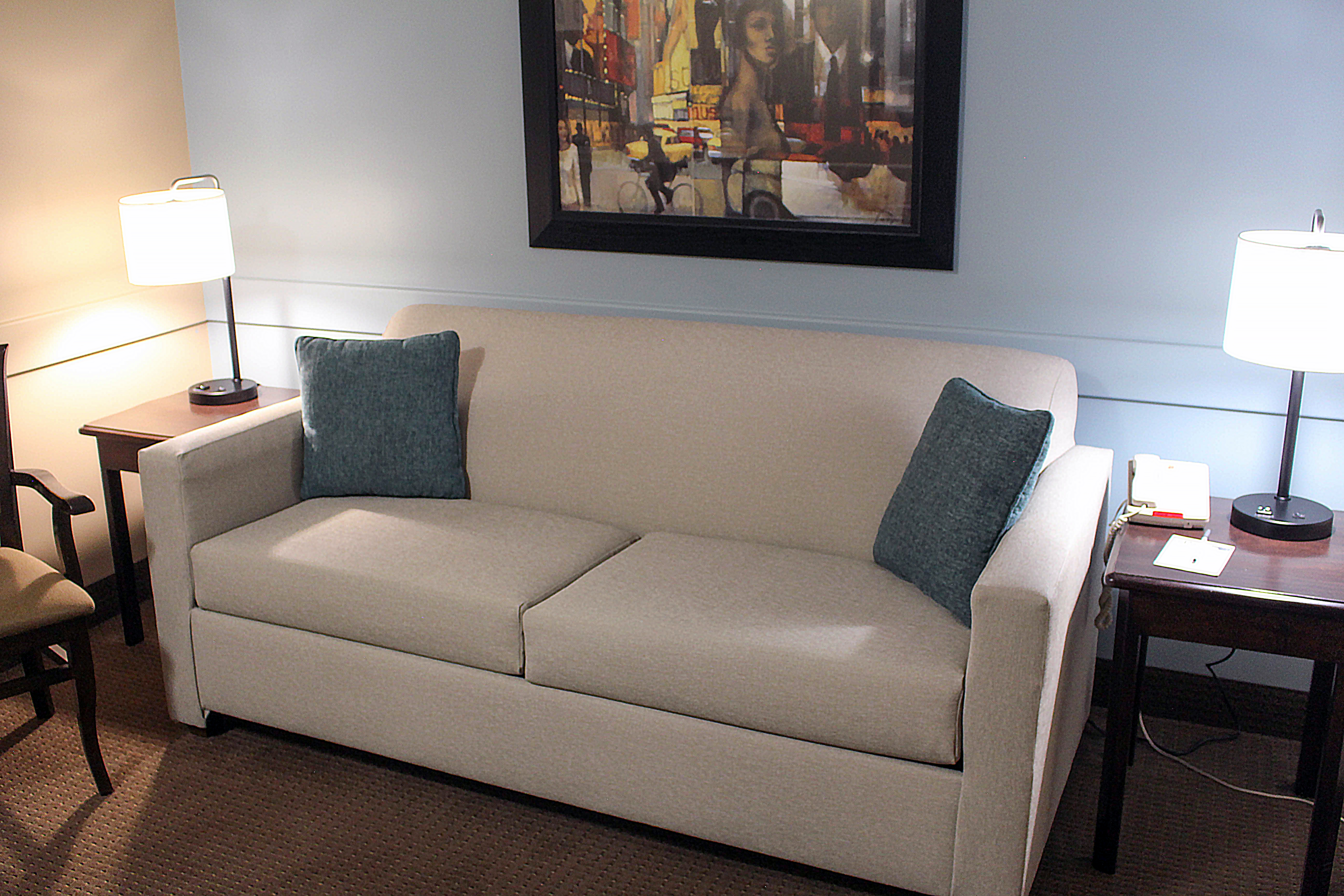 Guest room feature at the Super 8 by Wyndham Edmonton South in Edmonton, Alberta