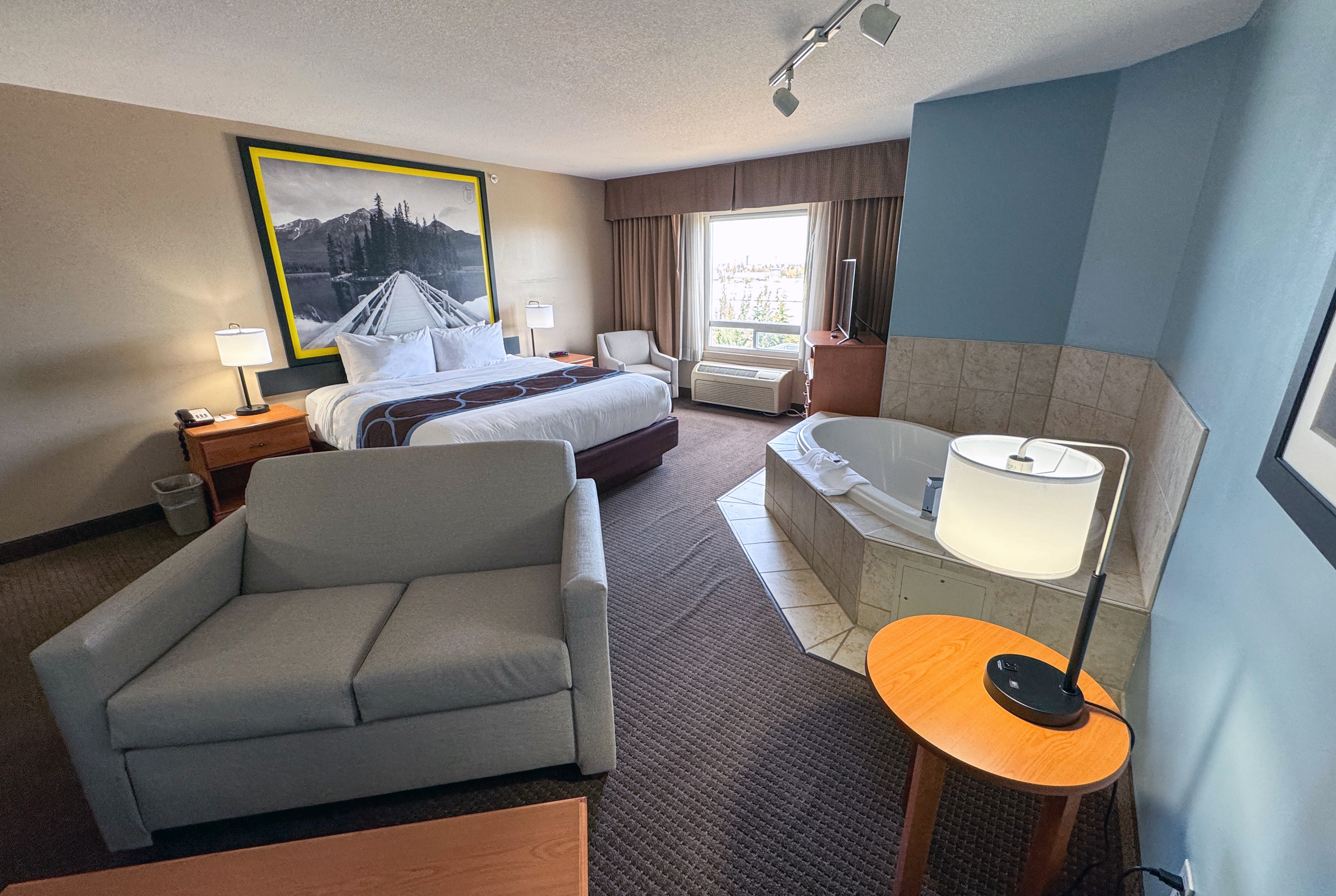 Guest room at the Super 8 by Wyndham Edmonton South in Edmonton, Alberta