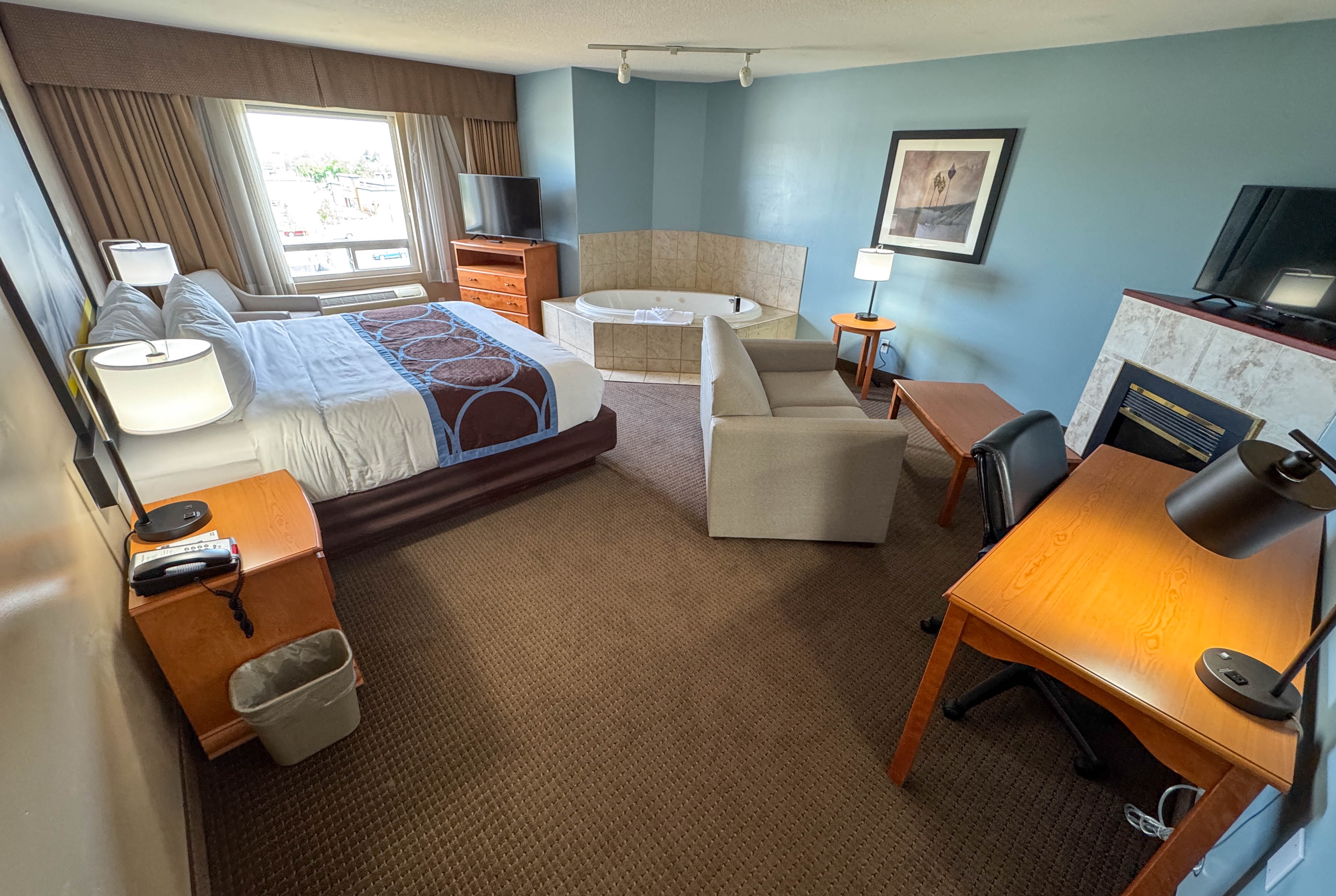Guest room at the Super 8 by Wyndham Edmonton South in Edmonton, Alberta