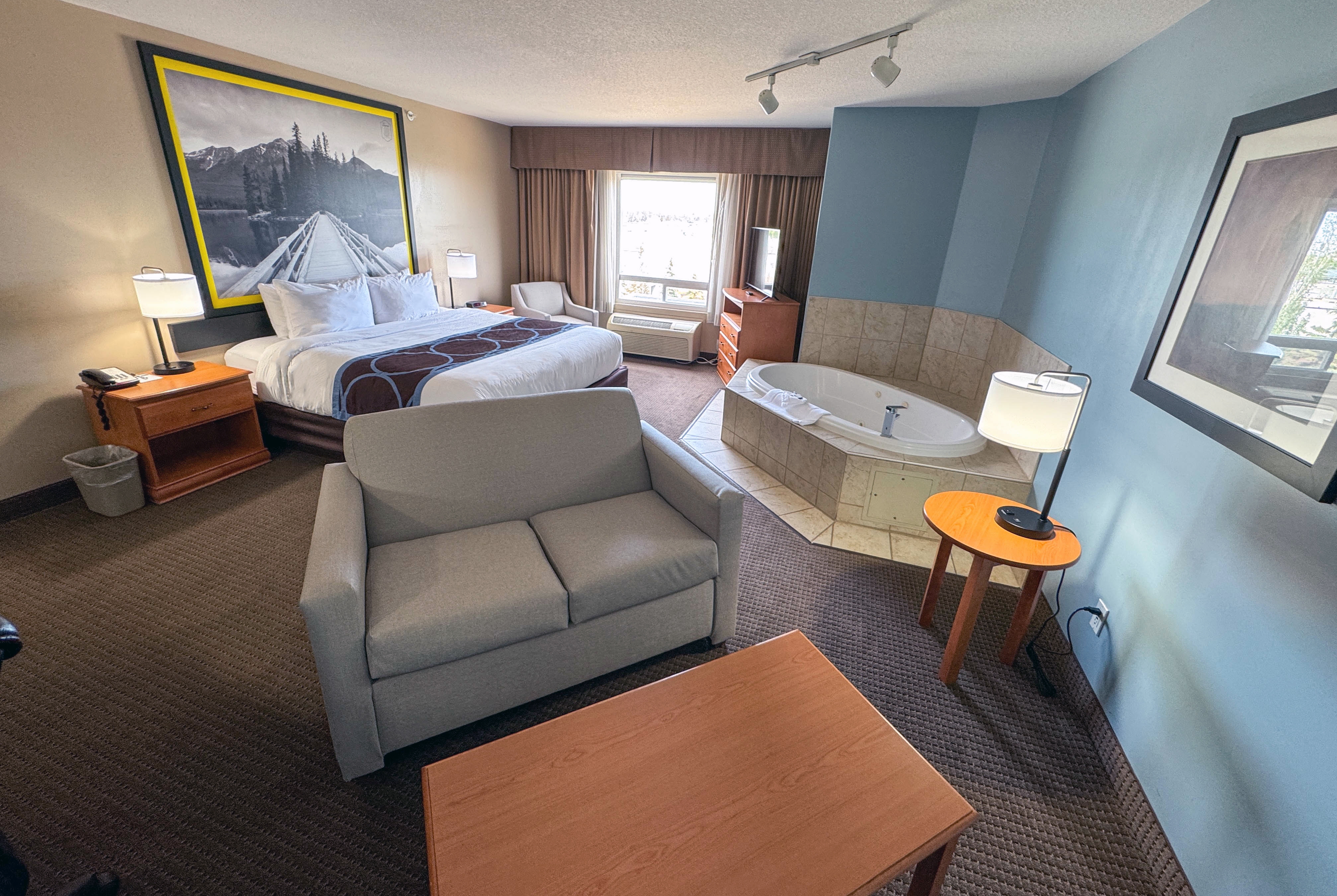 Guest room at the Super 8 by Wyndham Edmonton South in Edmonton, Alberta