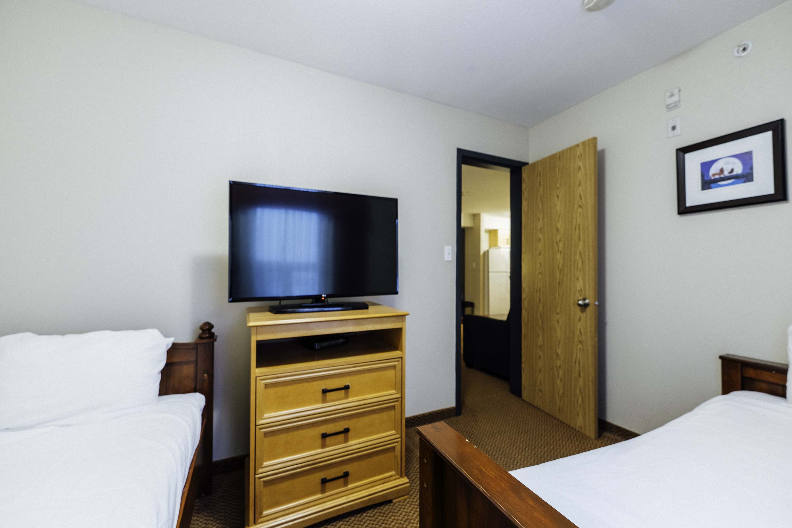 Guest room at the Super 8 by Wyndham Grande Prairie in Grande Prairie, Alberta
