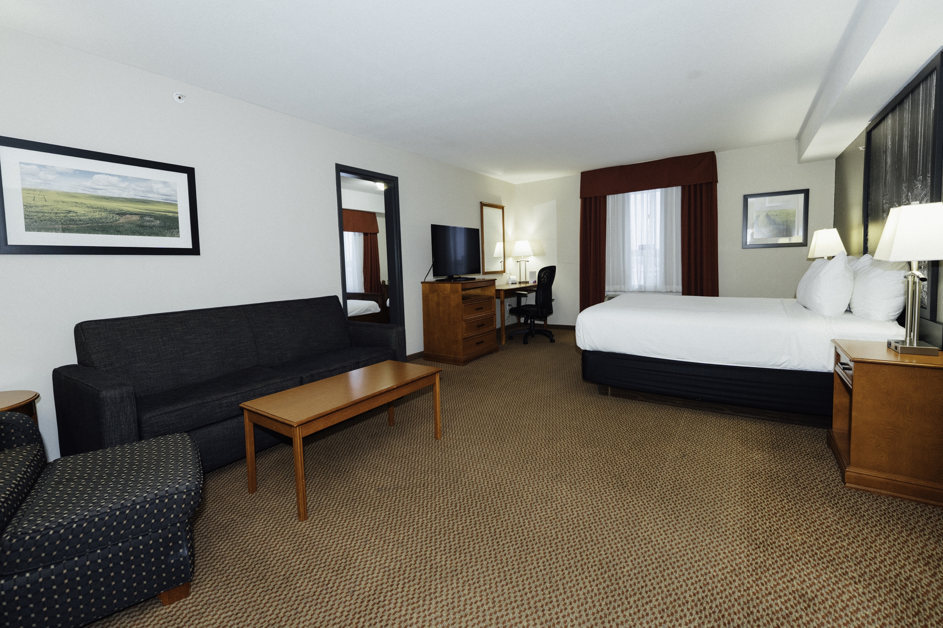 Guest room at the Super 8 by Wyndham Grande Prairie in Grande Prairie, Alberta