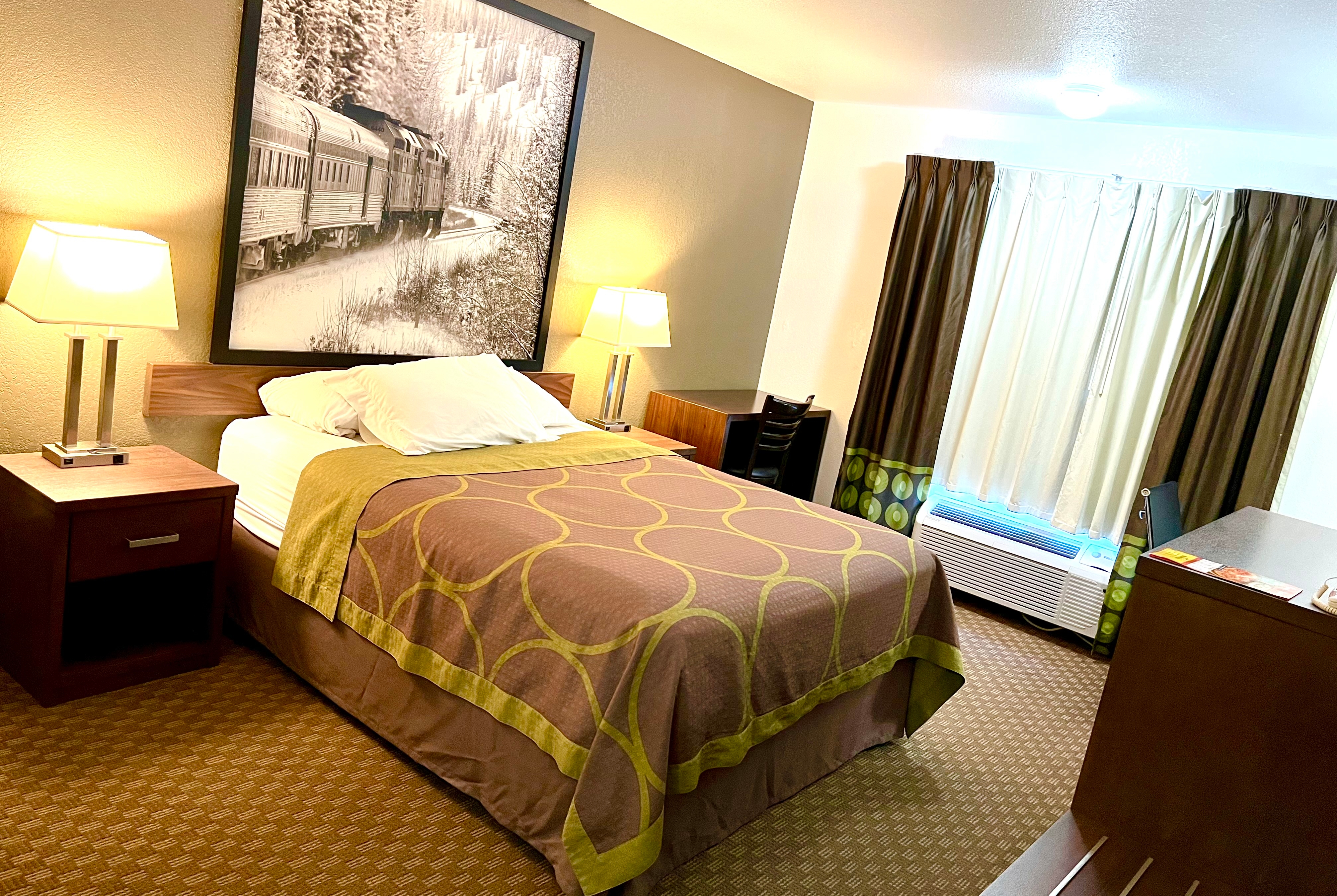 Guest room at the Super 8 by Wyndham Hinton in Hinton, Alberta