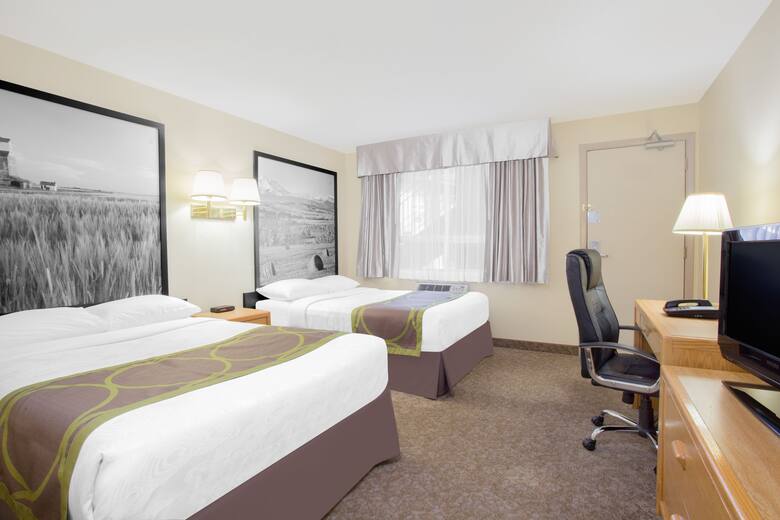 Guest room at the Super 8 Lethbridge in Lethbridge, Alberta