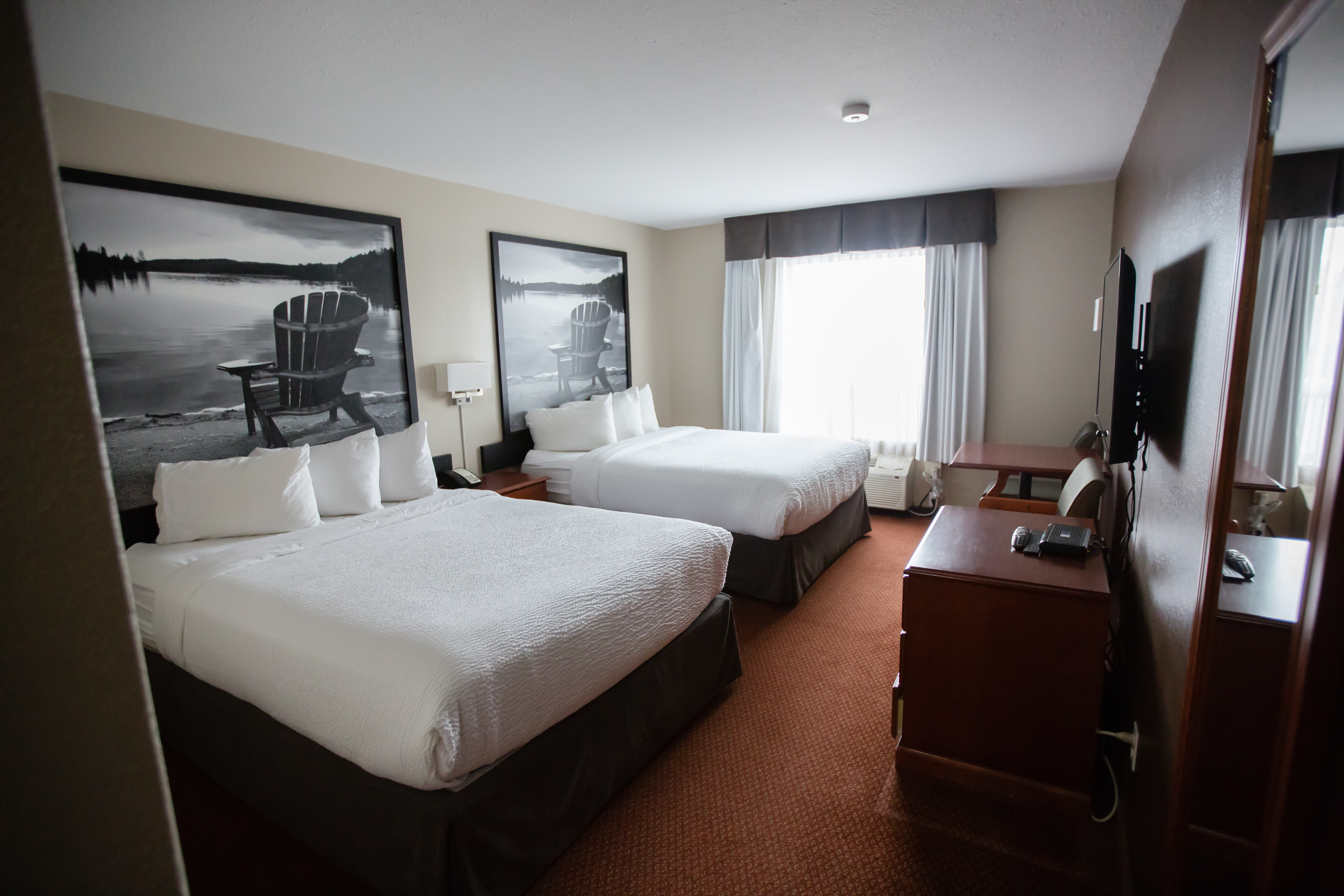 Guest room at the Super 8 by Wyndham Whitecourt in Whitecourt, Alberta