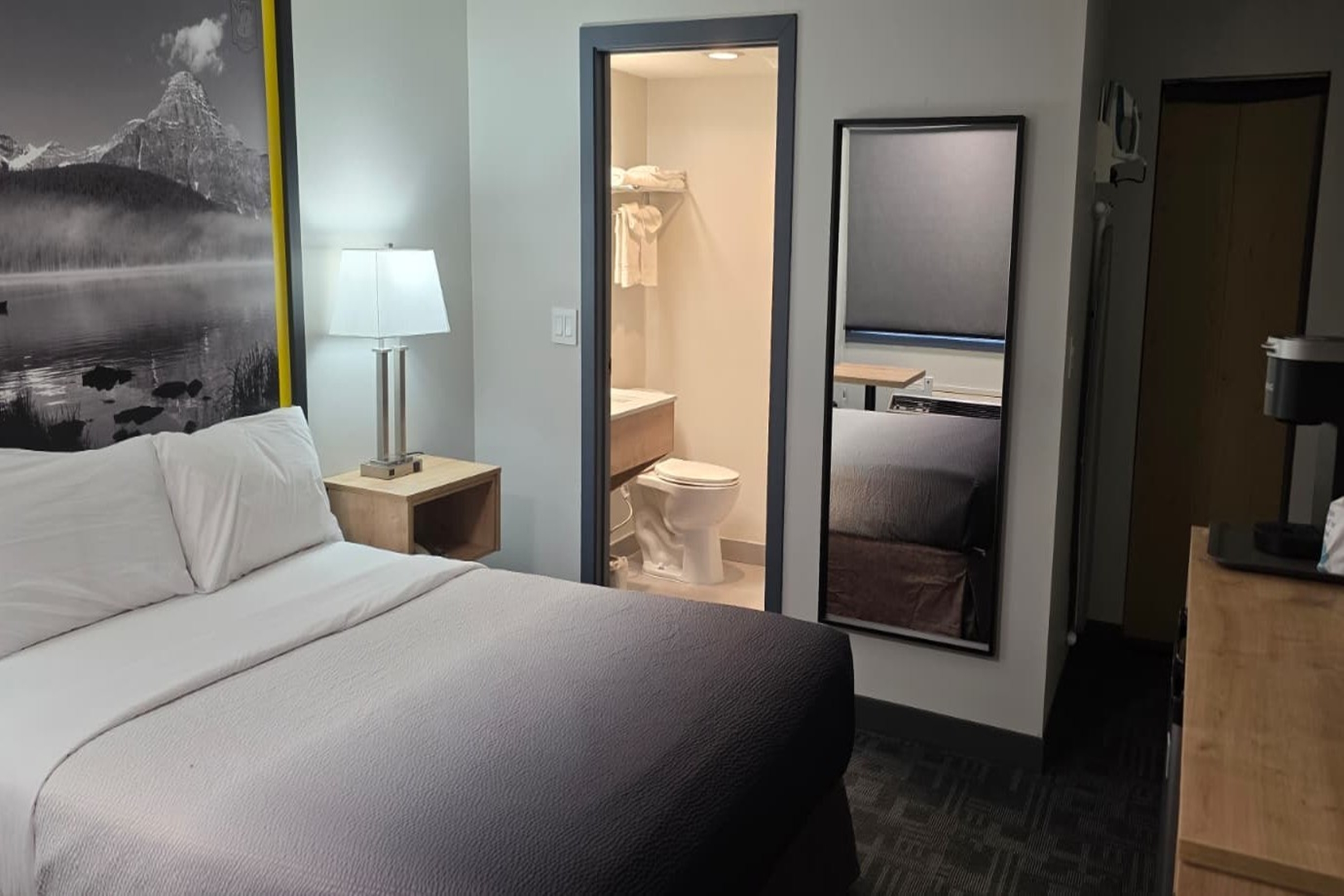 Guest room at the Super 8 by Wyndham Clearwater BC in Clearwater, British Columbia
