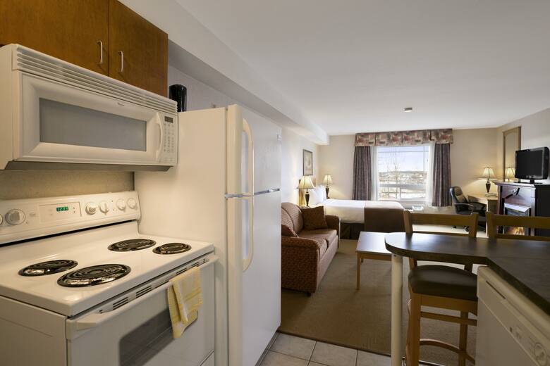 Guest room at the Super 8 Fort Nelson BC in Fort Nelson, British Columbia