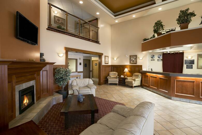 Super 8 Fort Nelson BC hotel lobby in Fort Nelson, British Columbia