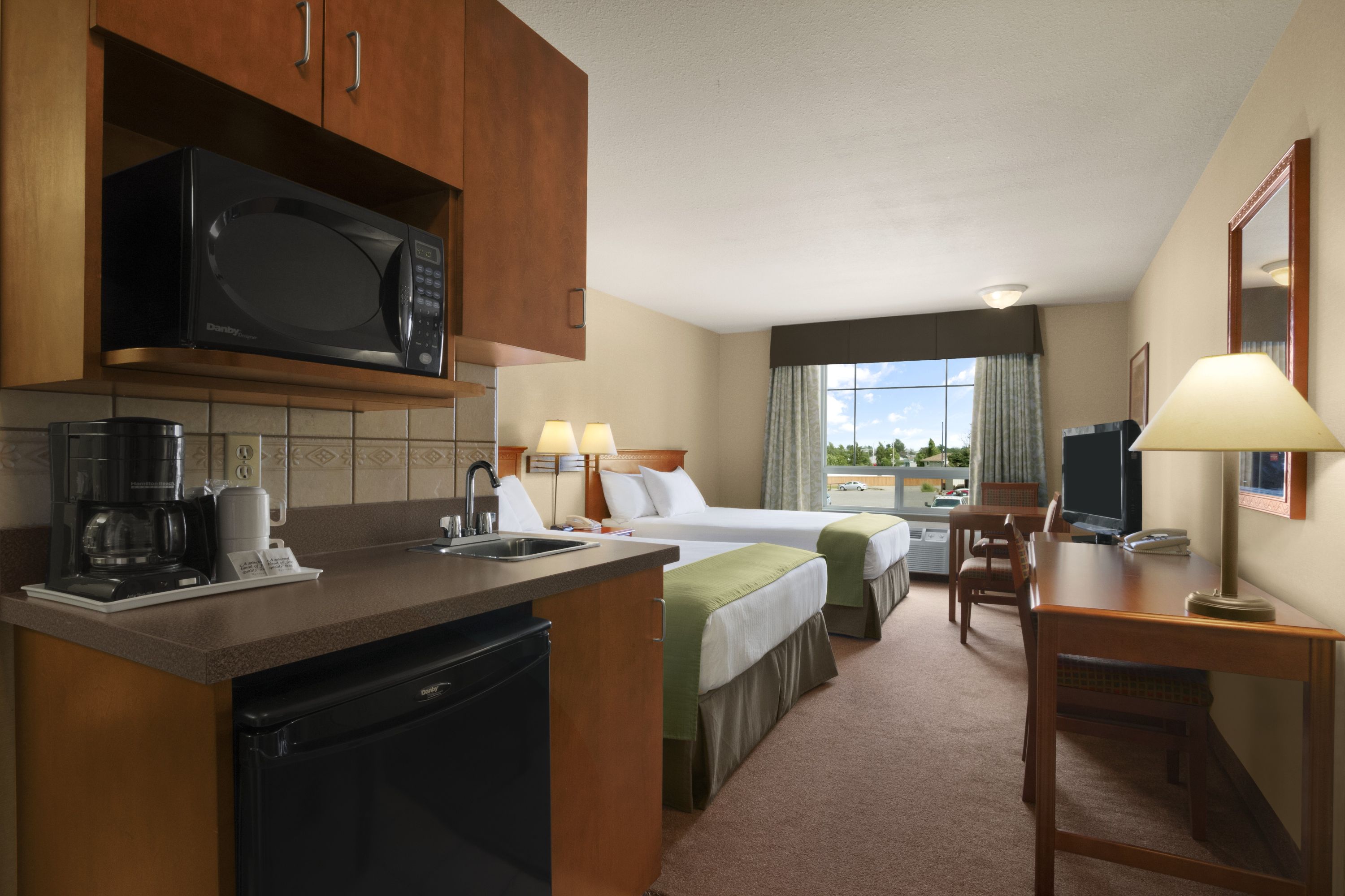 Guest room at the Super 8 by Wyndham Fort St. John BC in Fort St. John, British Columbia