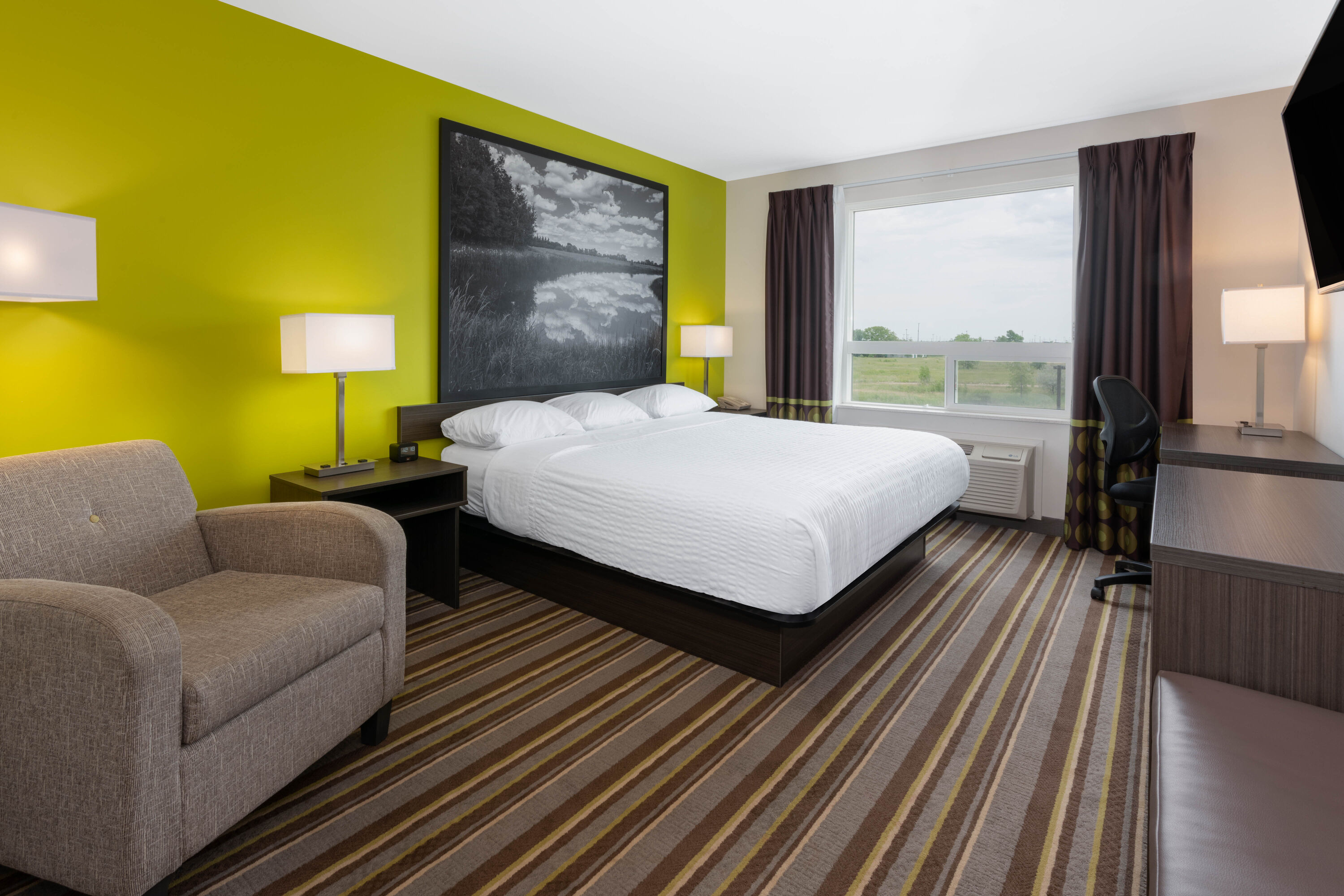 Guest room at the Super 8 by Wyndham Winnipeg East MB in Winnipeg, Manitoba