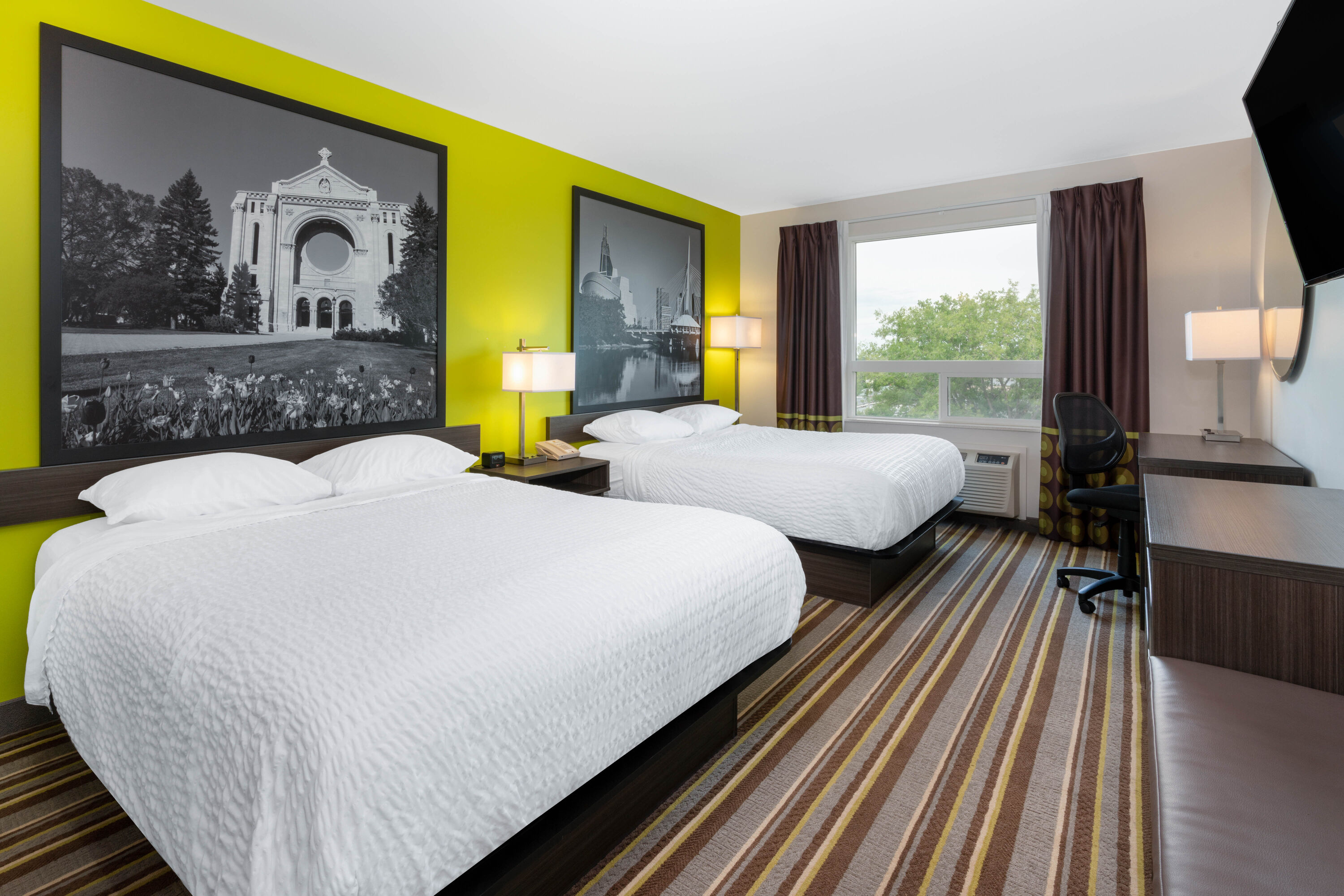 Guest room at the Super 8 by Wyndham Winnipeg East MB in Winnipeg, Manitoba