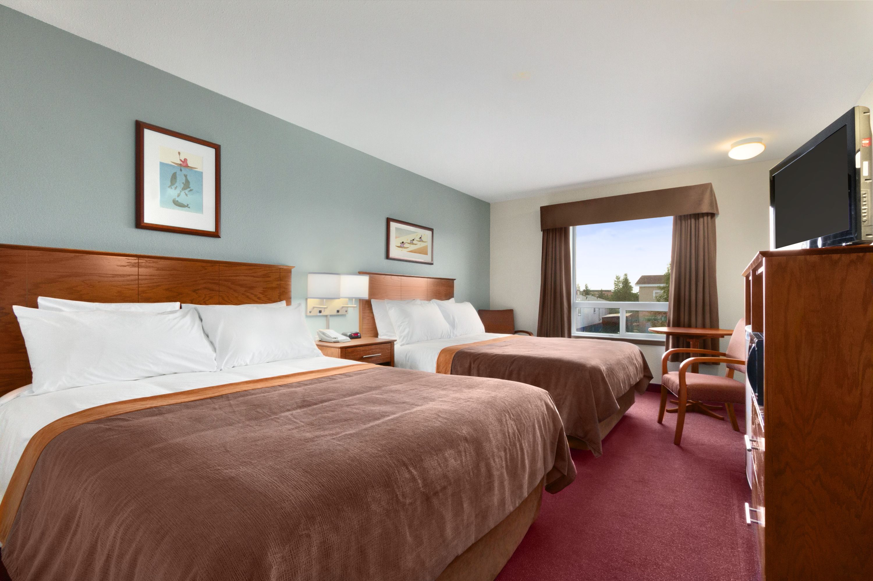 Guest room at the Super 8 by Wyndham Yellowknife in Yellowknife, Northwest Territory