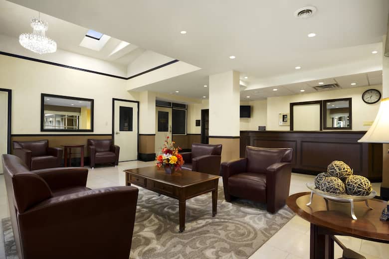 Super 8 Brockville hotel lobby in Brockville, Ontario