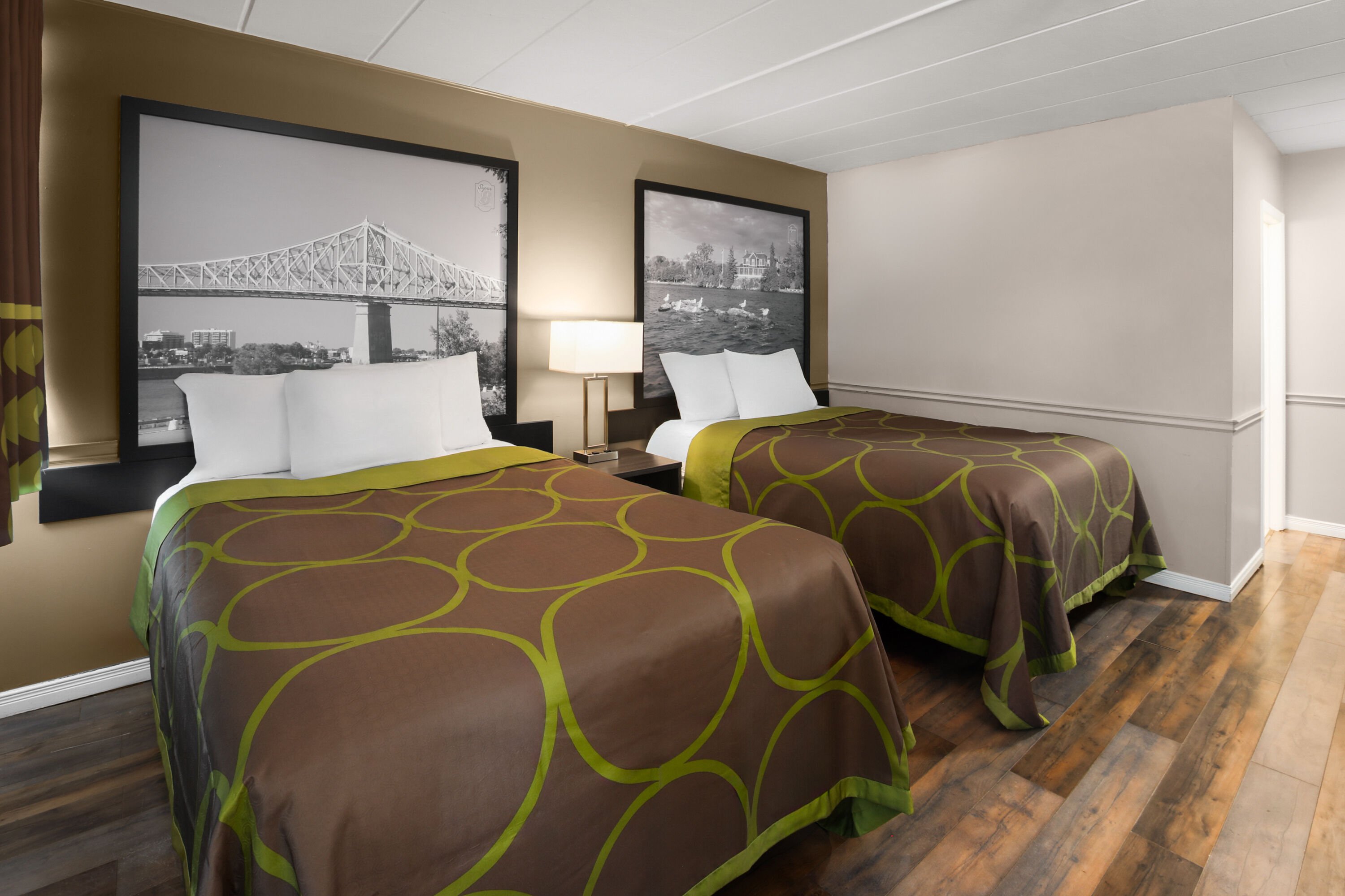 Guest room at the Super 8 by Wyndham Gananoque/Country Squire Resort in Gananoque, Ontario