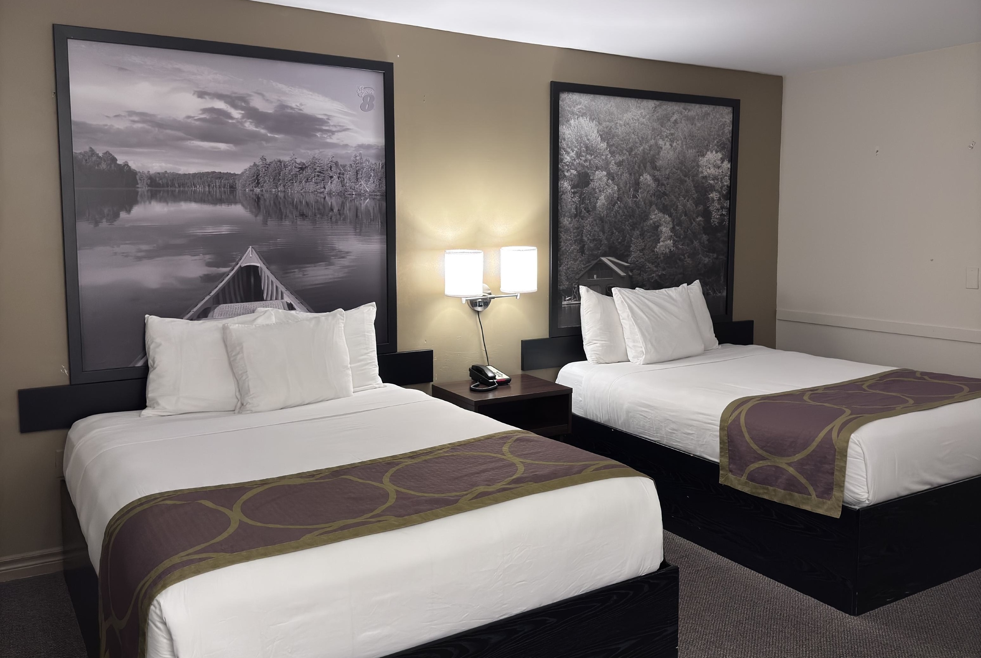 Guest room at the Super 8 by Wyndham Guelph in Guelph, Ontario, Ontario