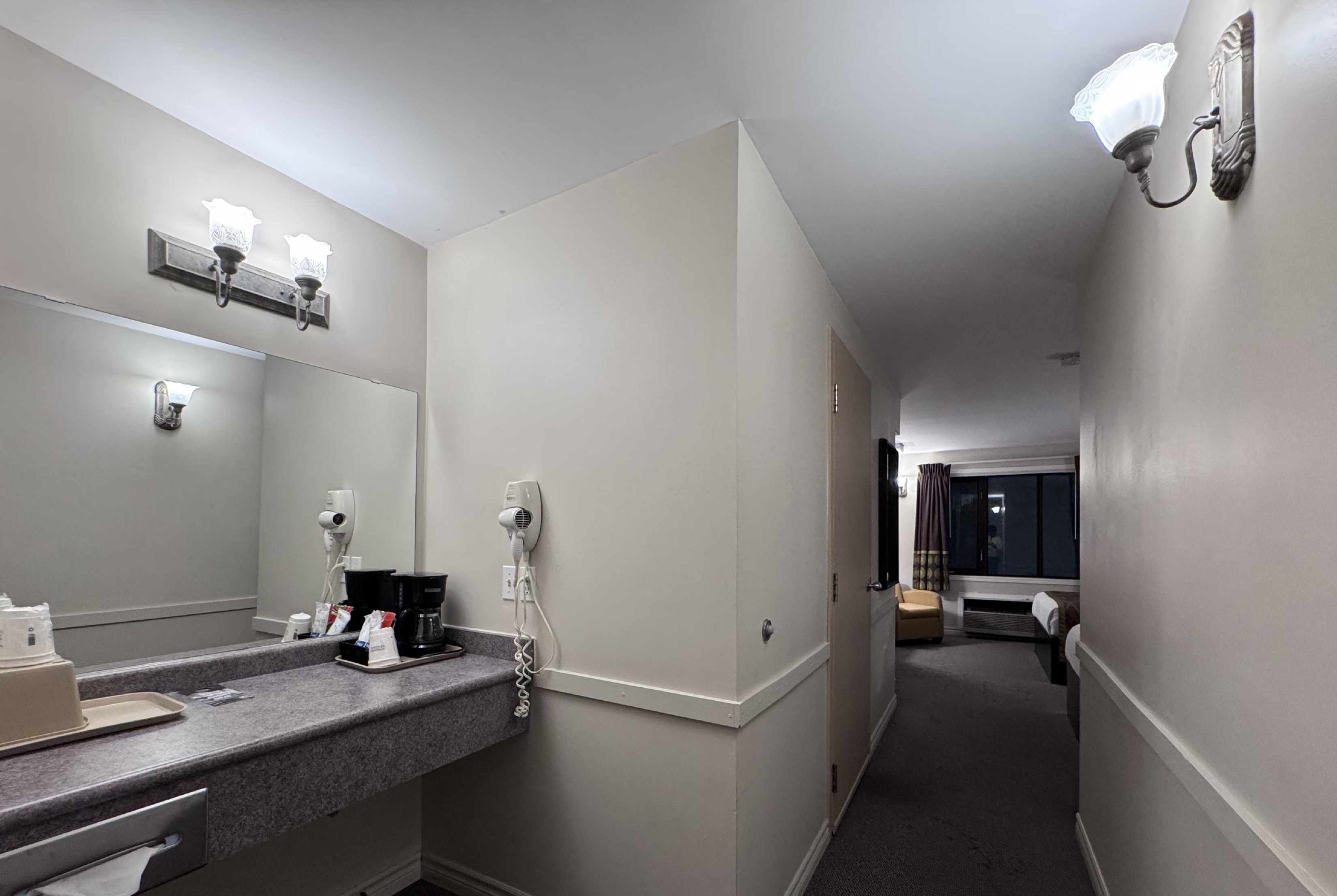 Guest room at the Super 8 by Wyndham Guelph in Guelph, Ontario, Ontario