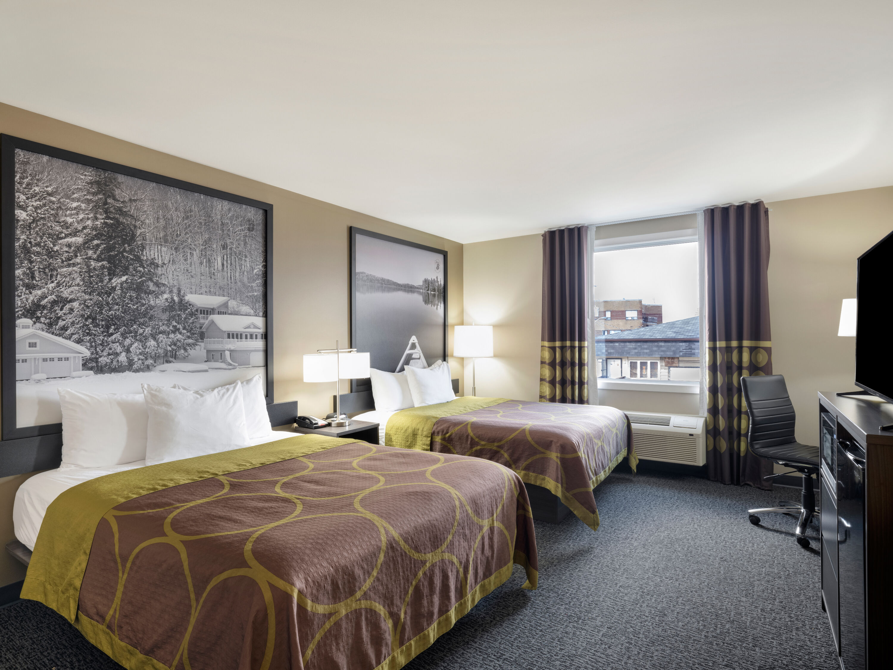 Guest room at the Super 8 by Wyndham Moosonee in Moosonee, Ontario