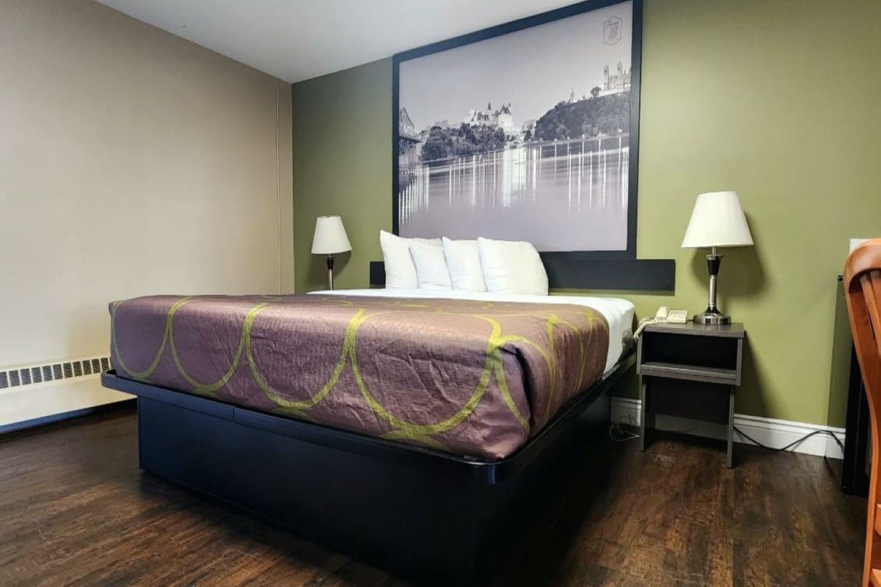 Guest room at the Super 8 by Wyndham Pembroke in Pembroke, Ontario