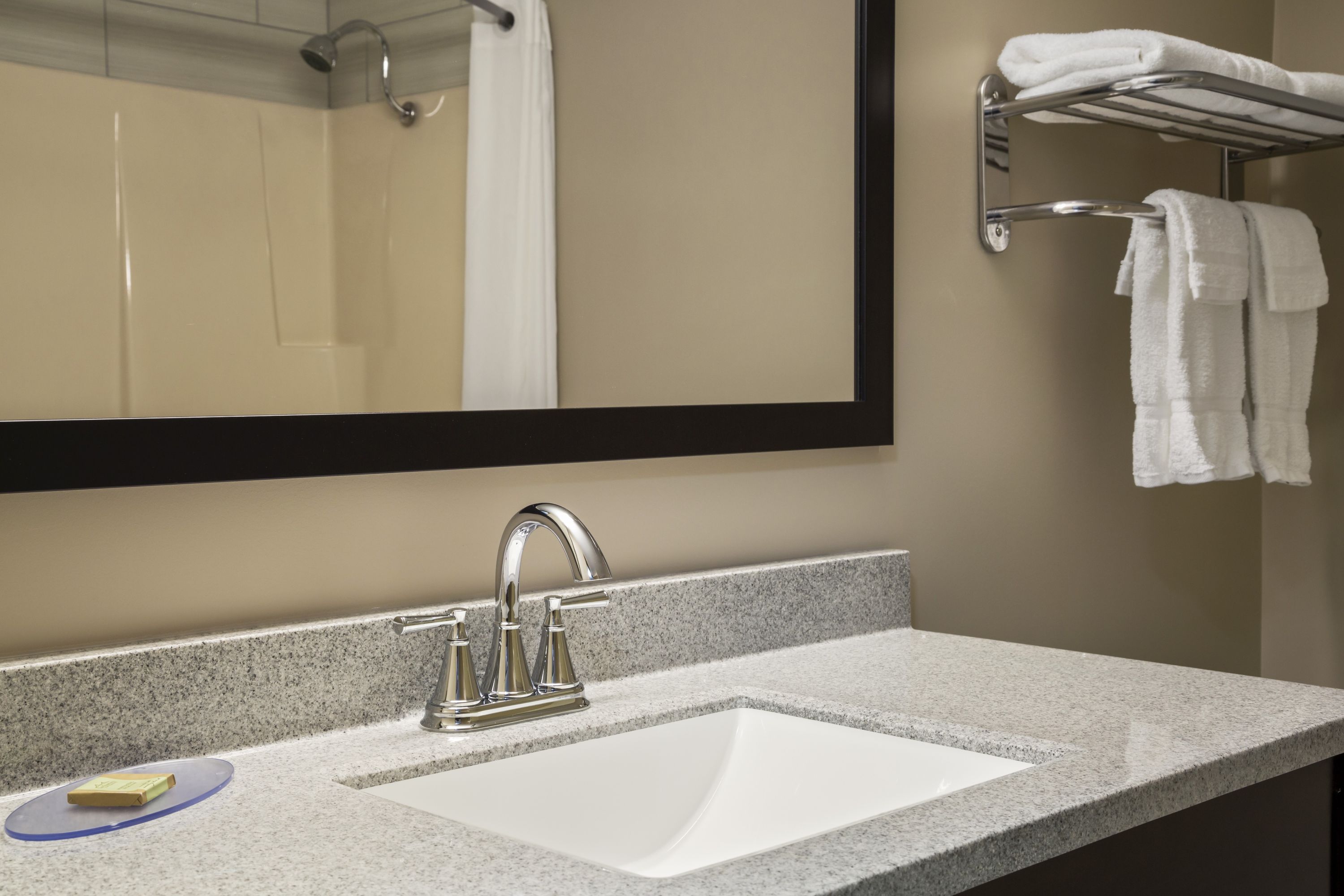 Guest room at the Super 8 by Wyndham Timmins ON in Timmins, Ontario