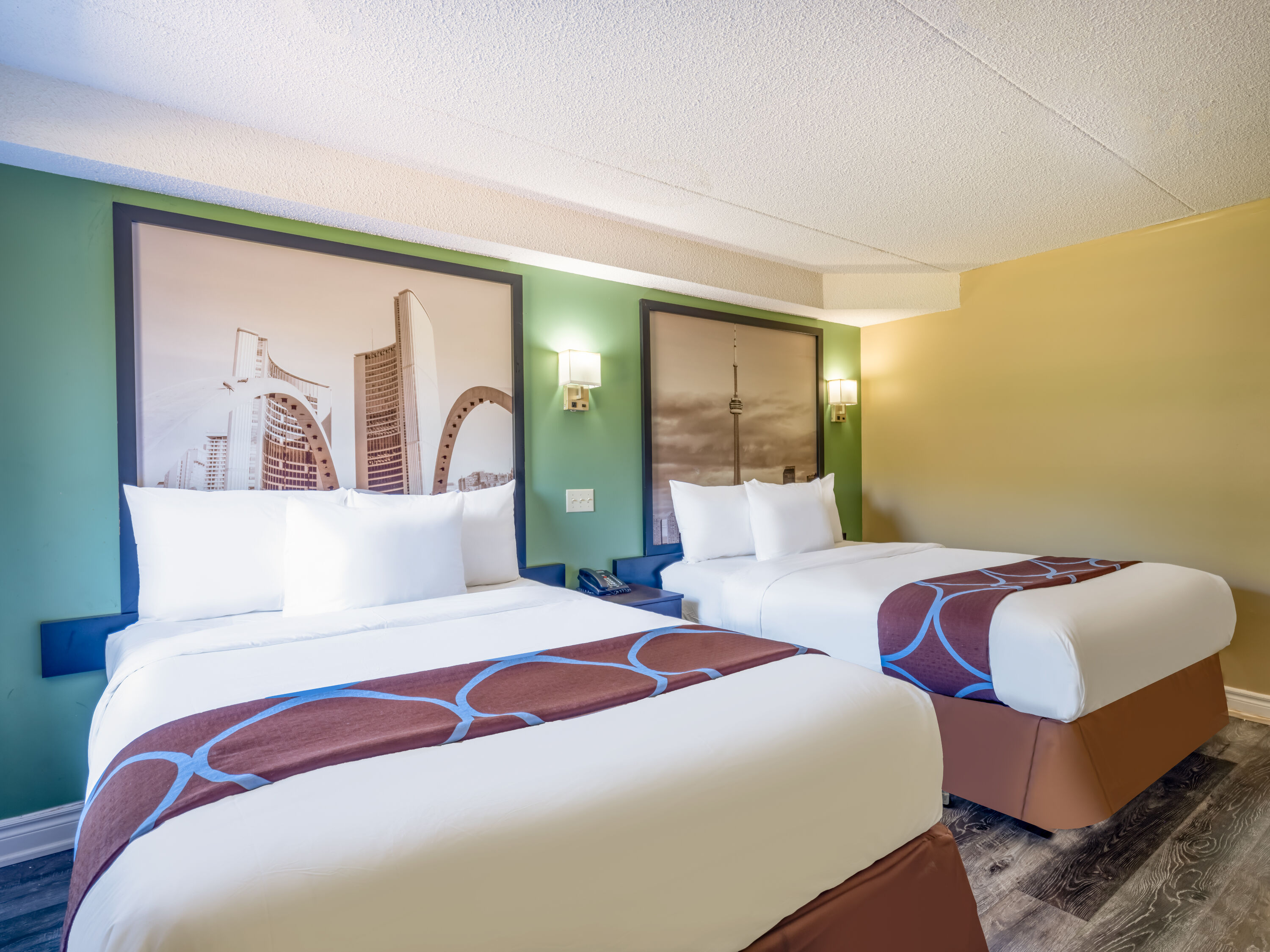 Guest room at the Super 8 by Wyndham Toronto East ON in Toronto, Ontario