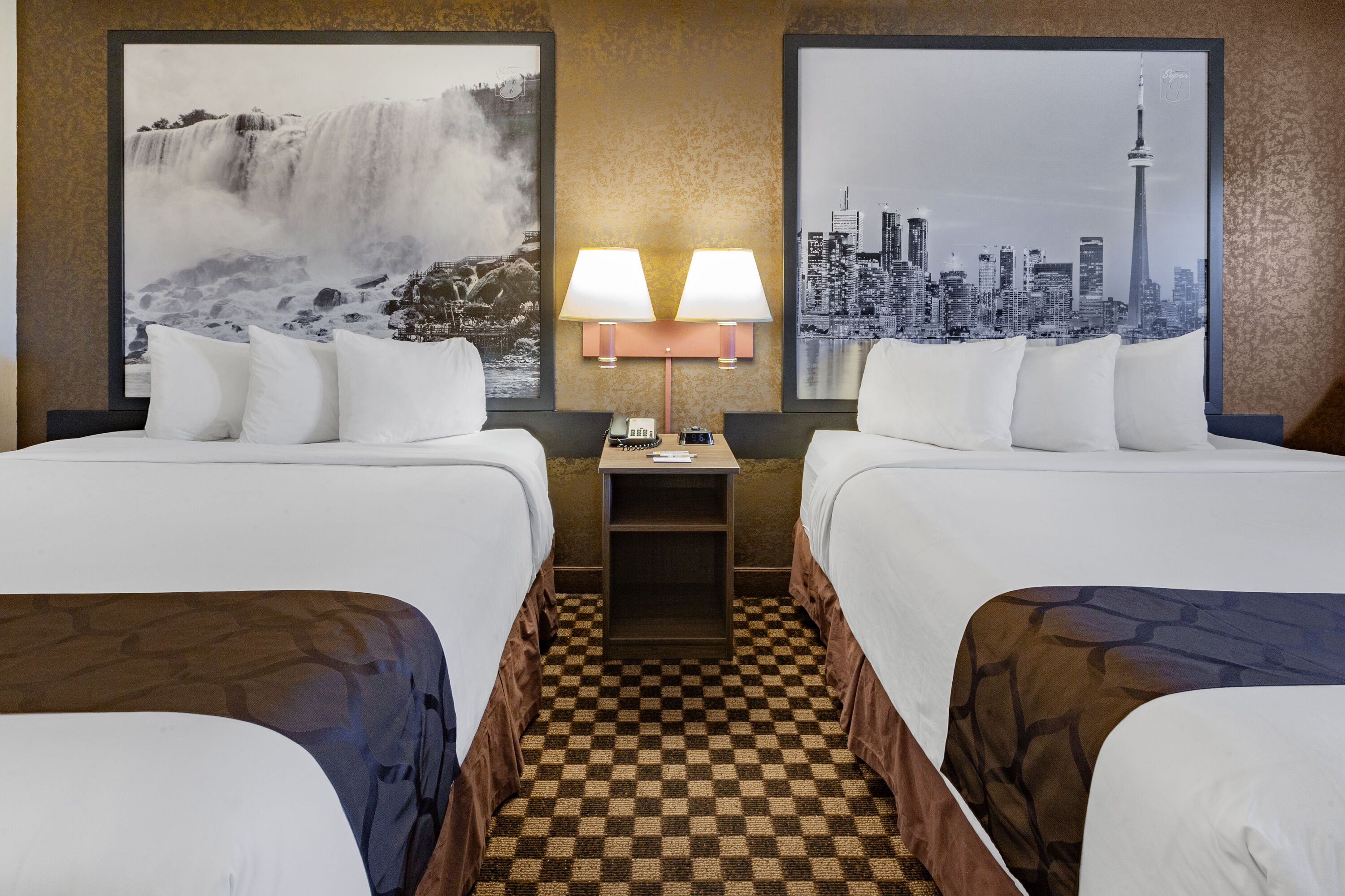 Guest room at the Super 8 by Wyndham Ambassador Bridge Windsor ON in Windsor, Ontario