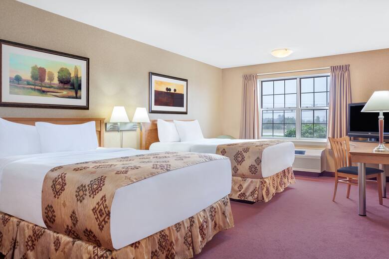 Guest room at the Super 8 Charlottetown PE in Charlottetown, Prince Edward Island