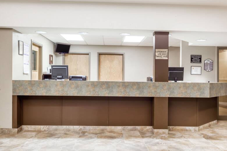 Super 8 Prince Albert hotel lobby in Prince Albert, Saskatchewan