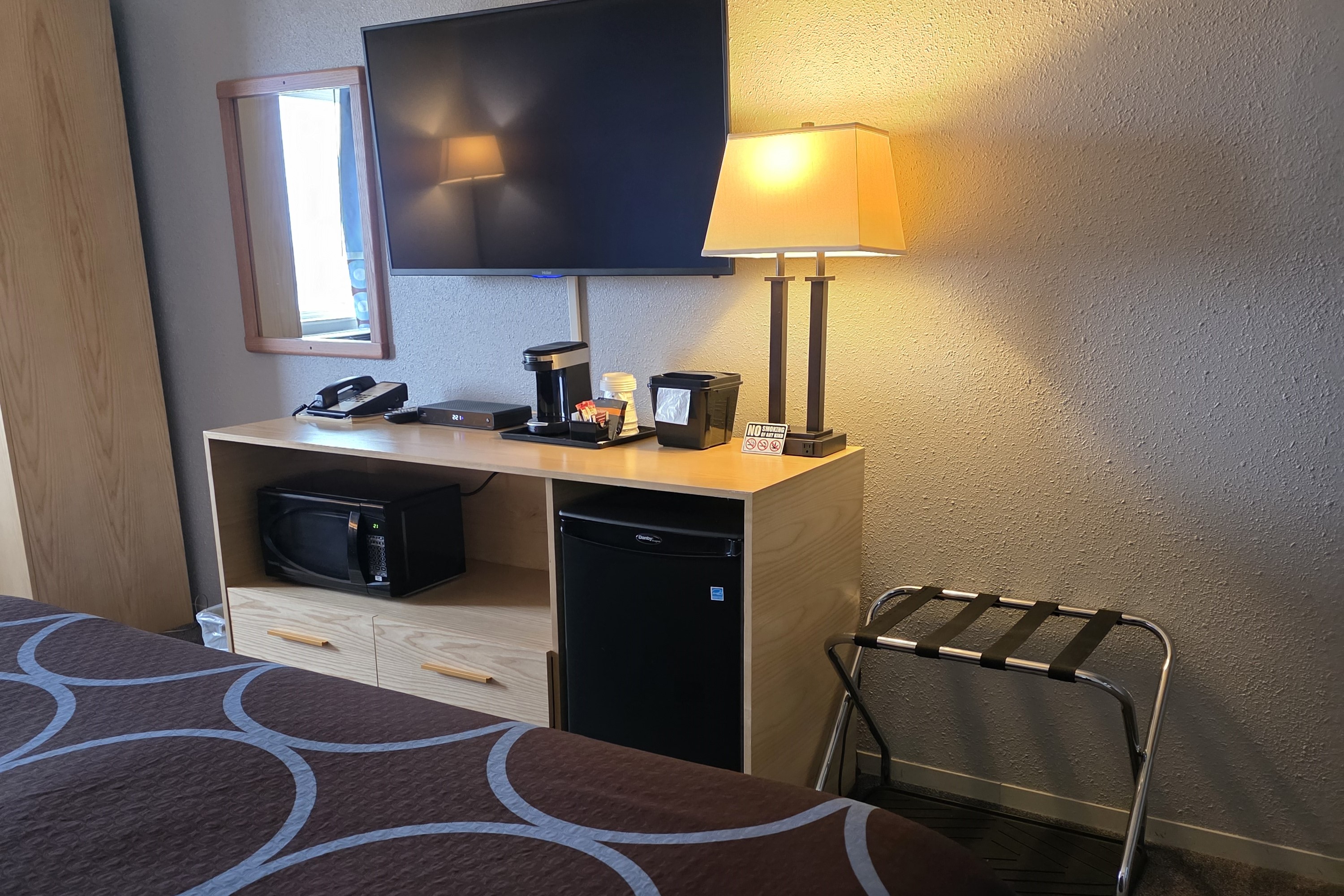 Guest room at the Super 8 by Wyndham Swift Current in Swift Current, Saskatchewan