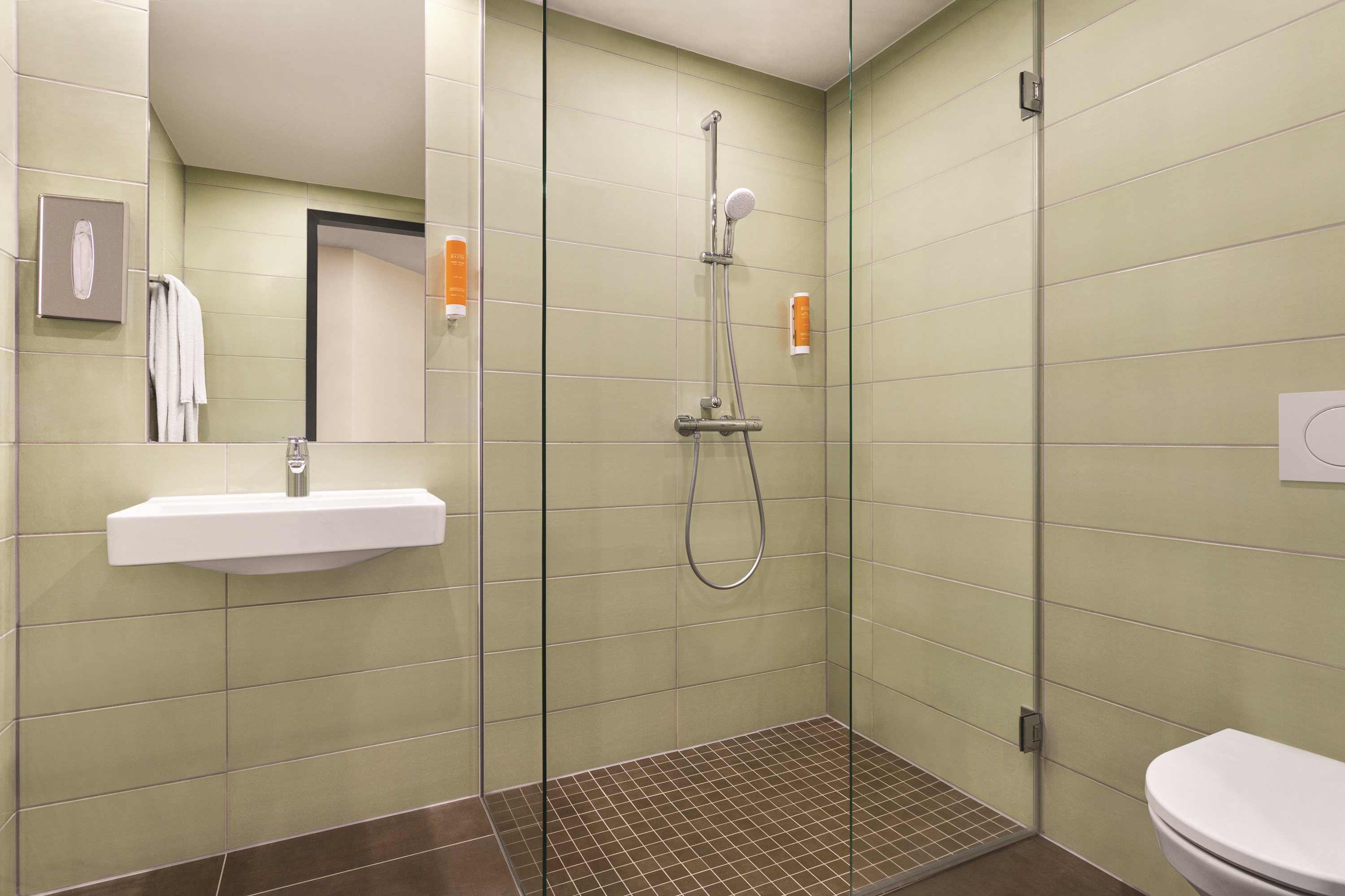 Guest room bath at the Super 8 by Wyndham Chemnitz in Chemnitz, Other than US/Canada