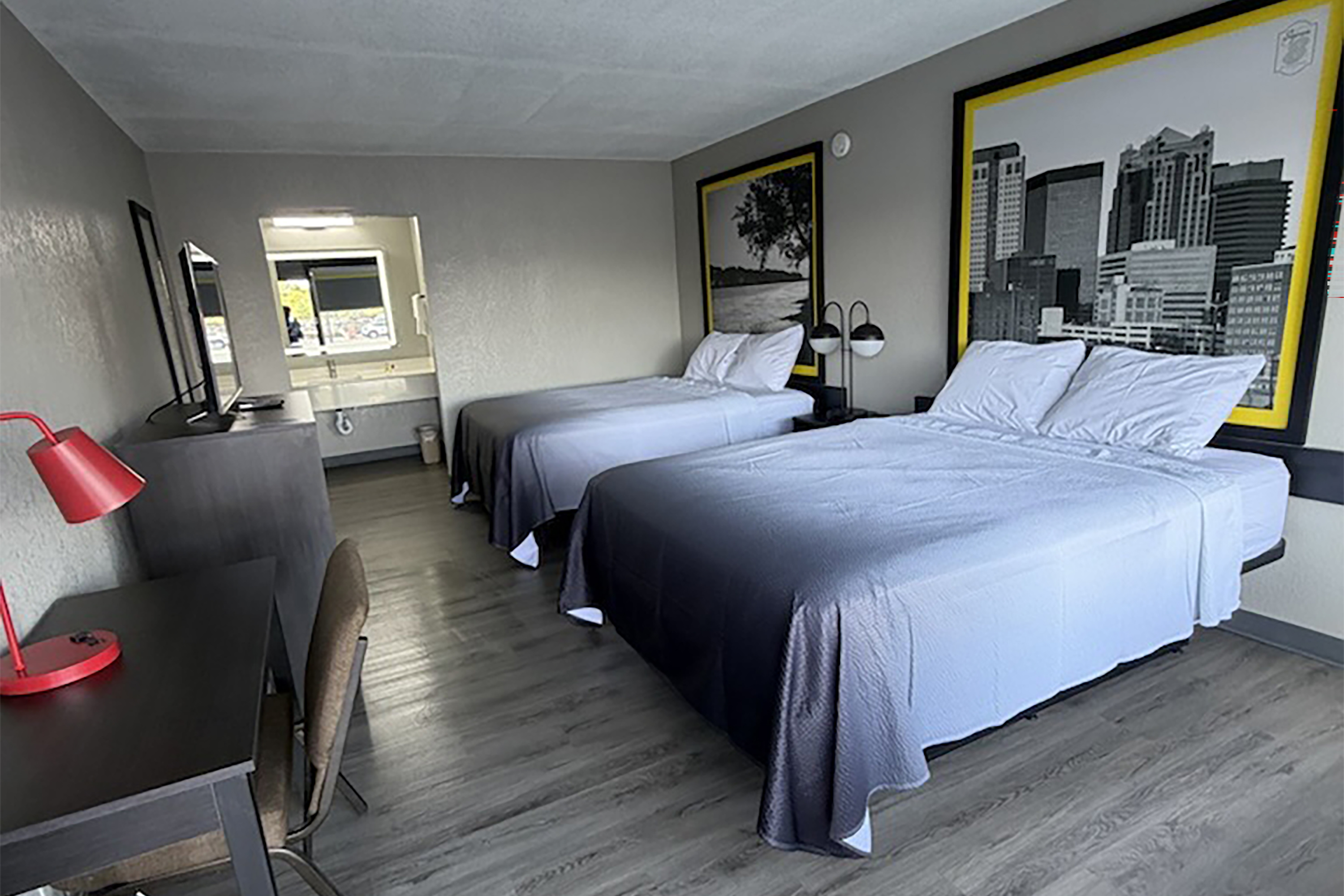 Guest room at the Super 8 by Wyndham Birmingham in Birmingham, Alabama