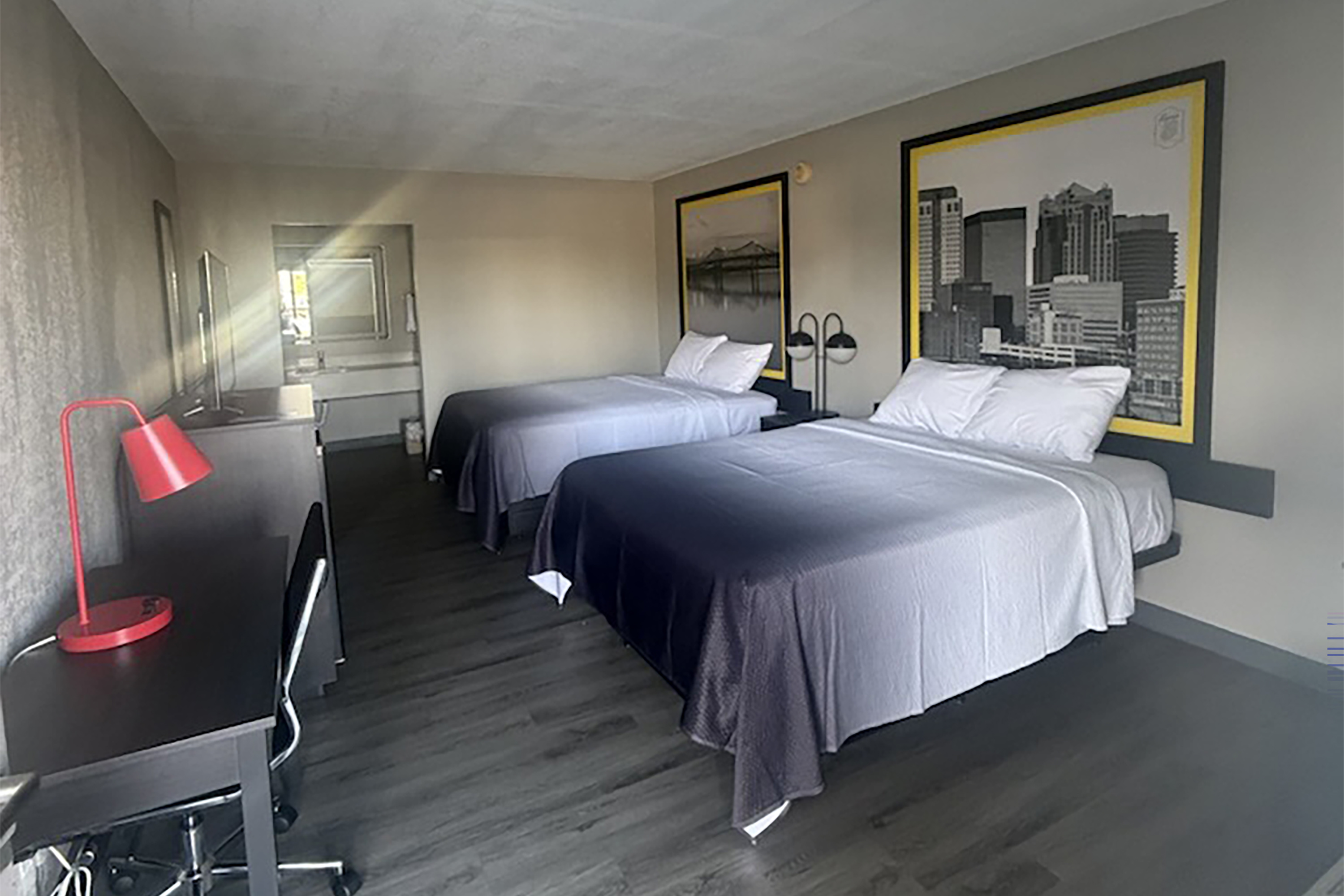 Guest room at the Super 8 by Wyndham Birmingham in Birmingham, Alabama