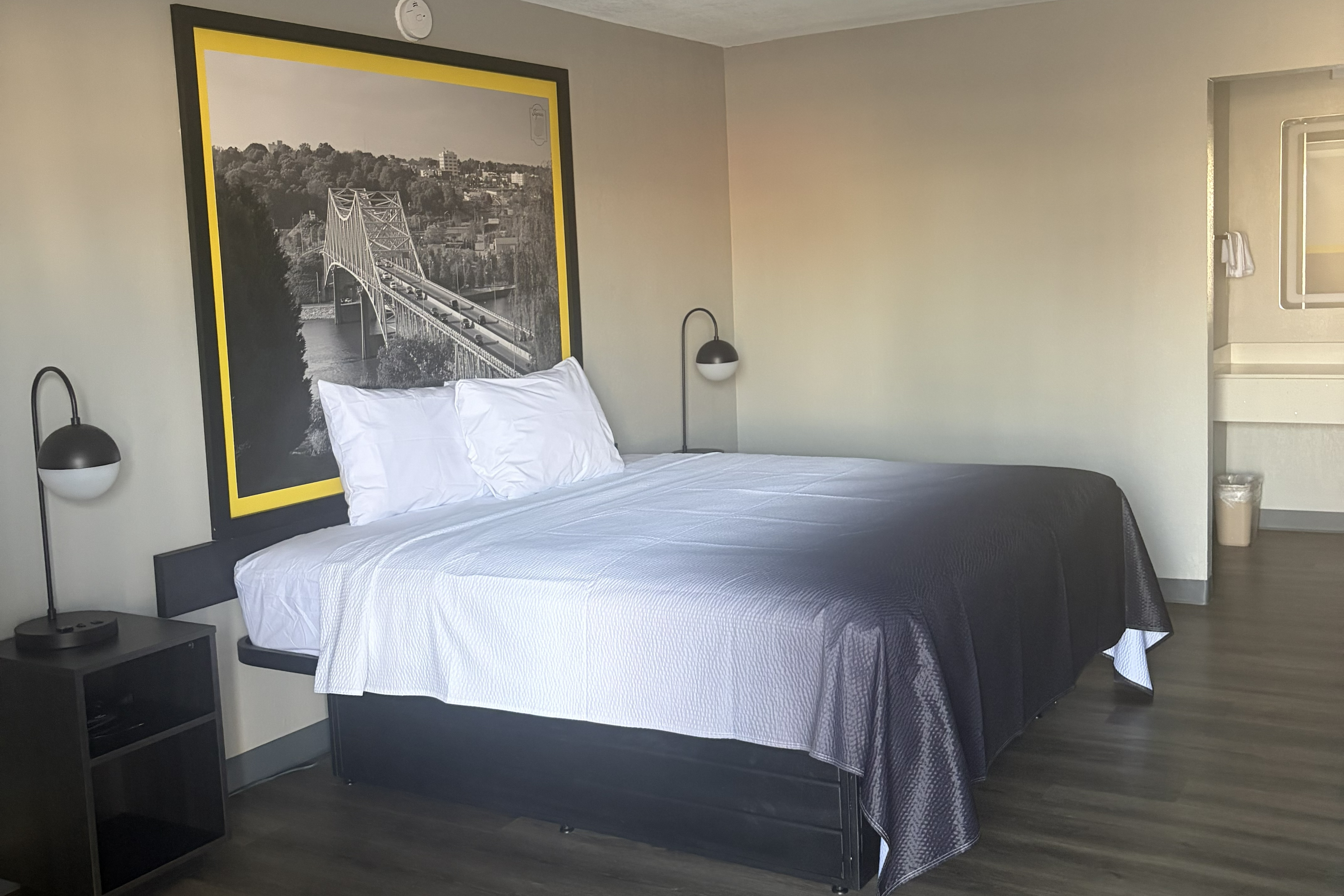 Guest room at the Super 8 by Wyndham Birmingham in Birmingham, Alabama