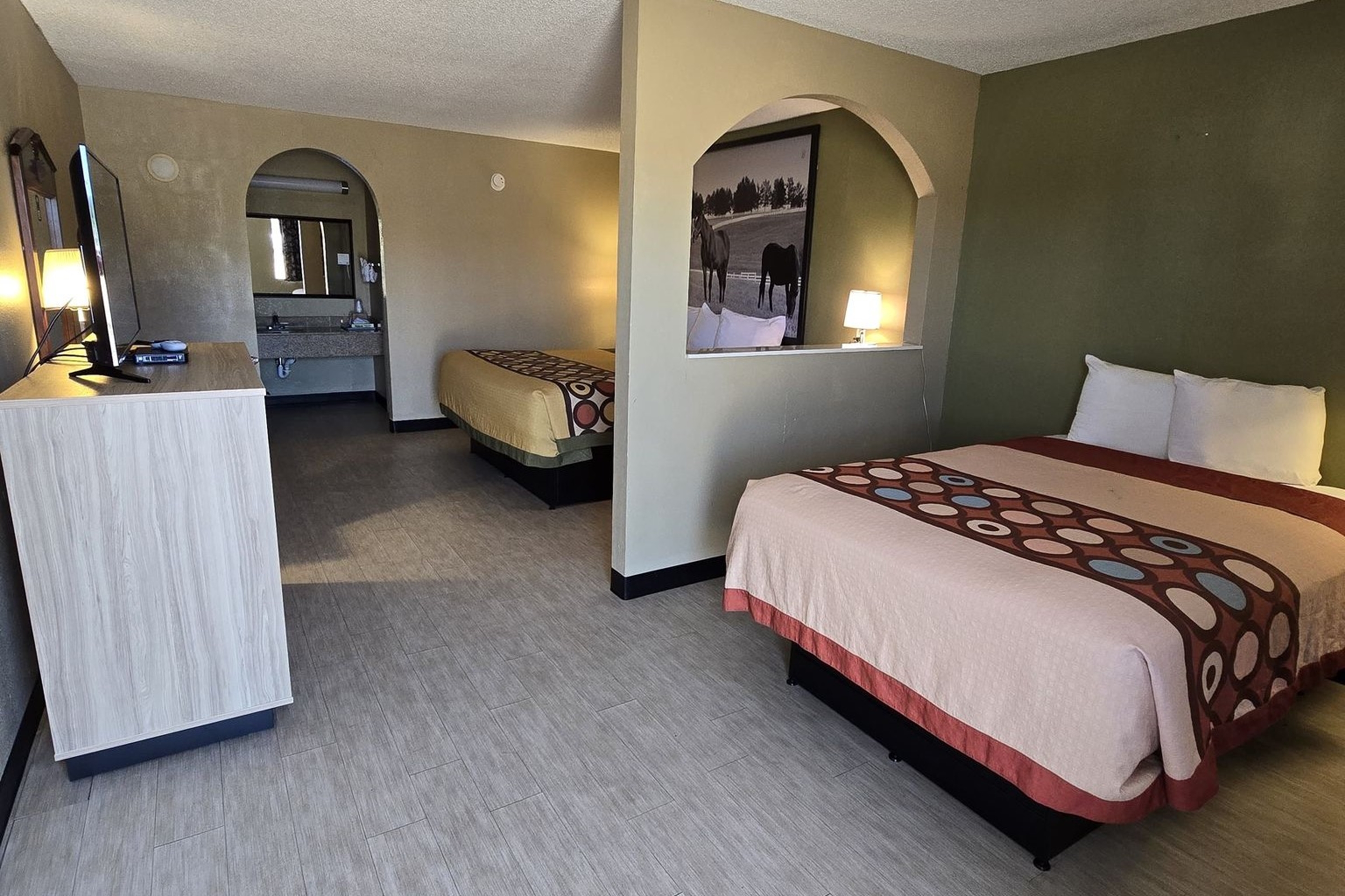 Guest room at the Super 8 by Wyndham Arkadelphia Caddo Valley Area in Arkadelphia, Arkansas