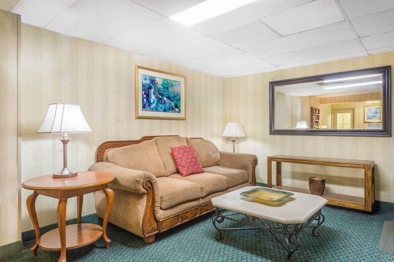 Super 8 Bentonville hotel lobby in Bentonville, Arkansas