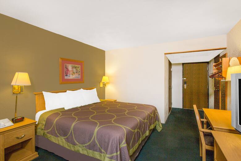 Guest room at the Super 8 Blytheville in Blytheville, Arkansas