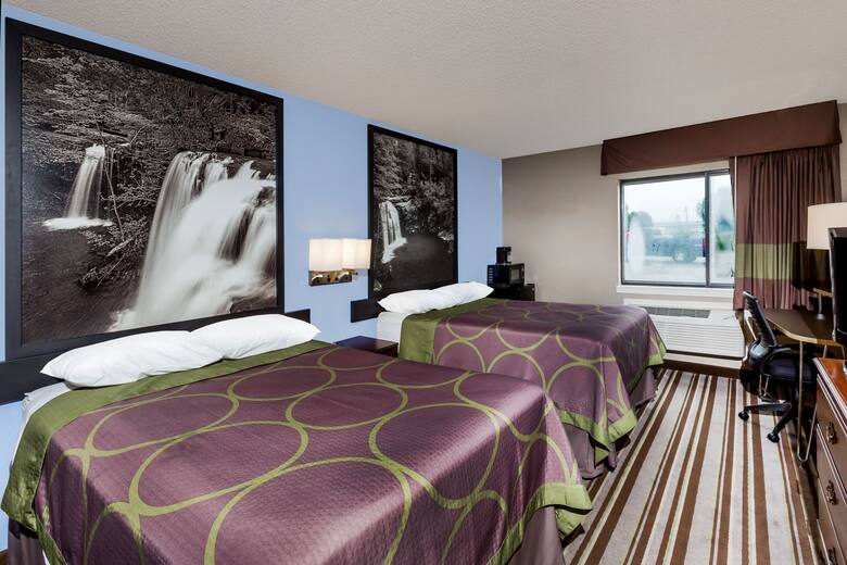 Guest room at the Super 8 Jonesboro in Jonesboro, Arkansas