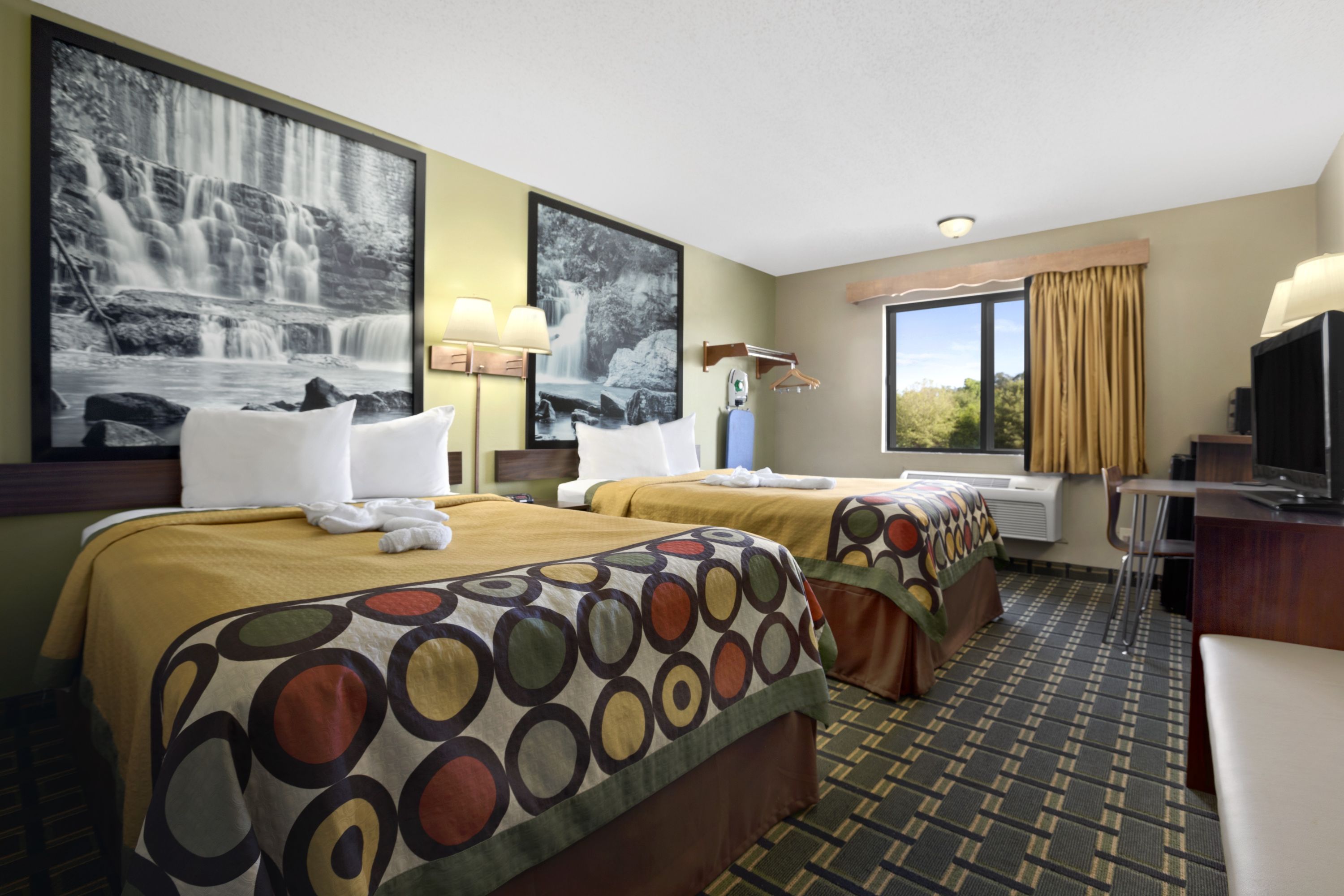 Guest room at the Super 8 by Wyndham Russellville in Russellville, Arkansas