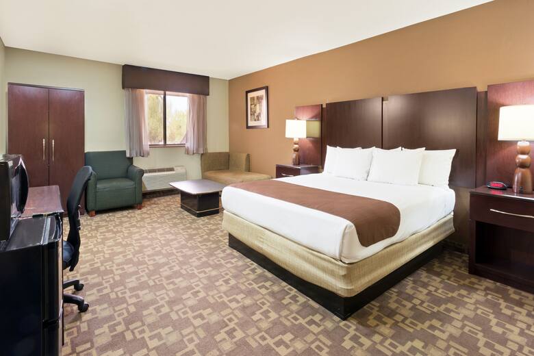 Guest room at the Super 8 Chandler Phoenix in Chandler, Arizona