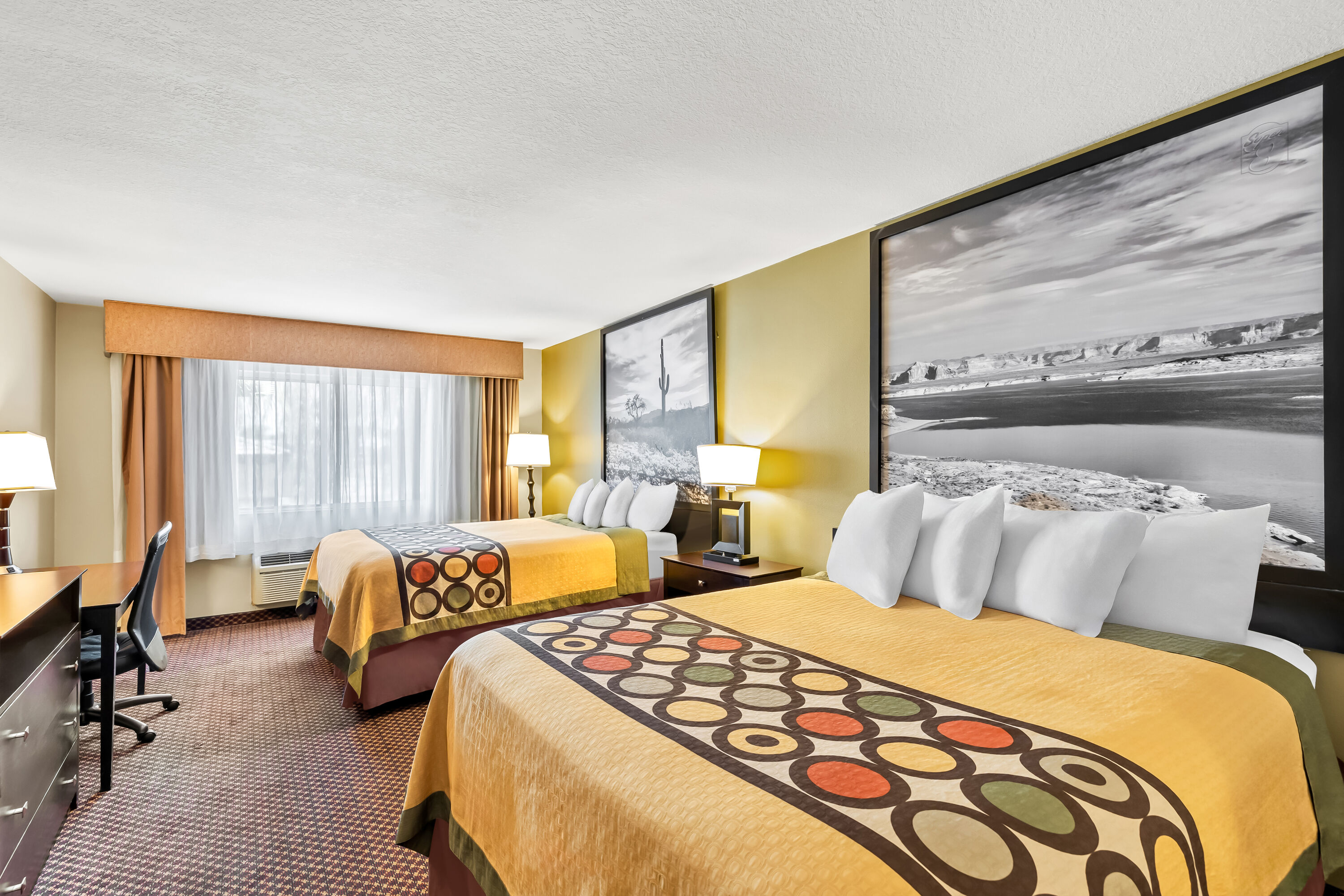 Double bed guest room at the Super 8 by Wyndham Marana/Tucson Area in Marana, Arizona