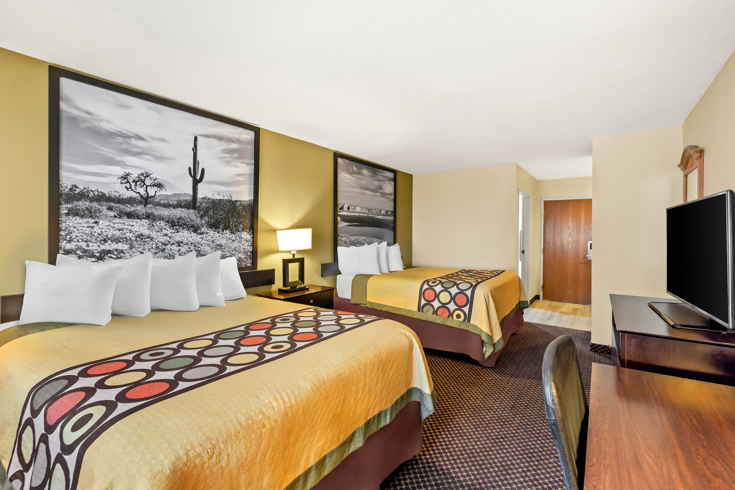 Double bed guest room at the Super 8 by Wyndham Marana/Tucson Area in Marana, Arizona