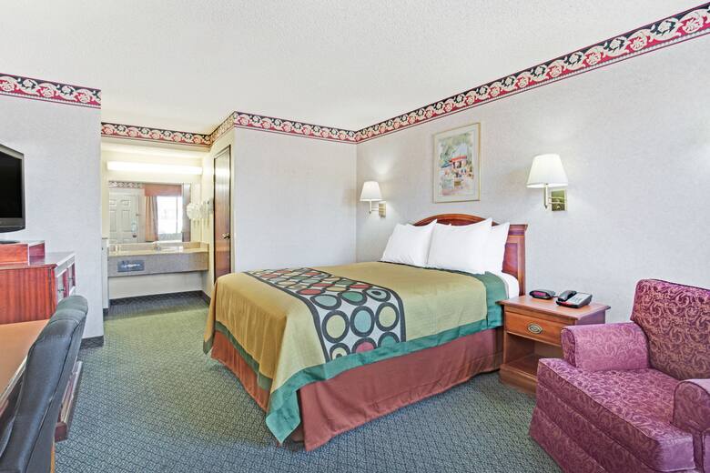 Guest room at the Super 8 Tucson Downtown Convention Center in Tucson, Arizona
