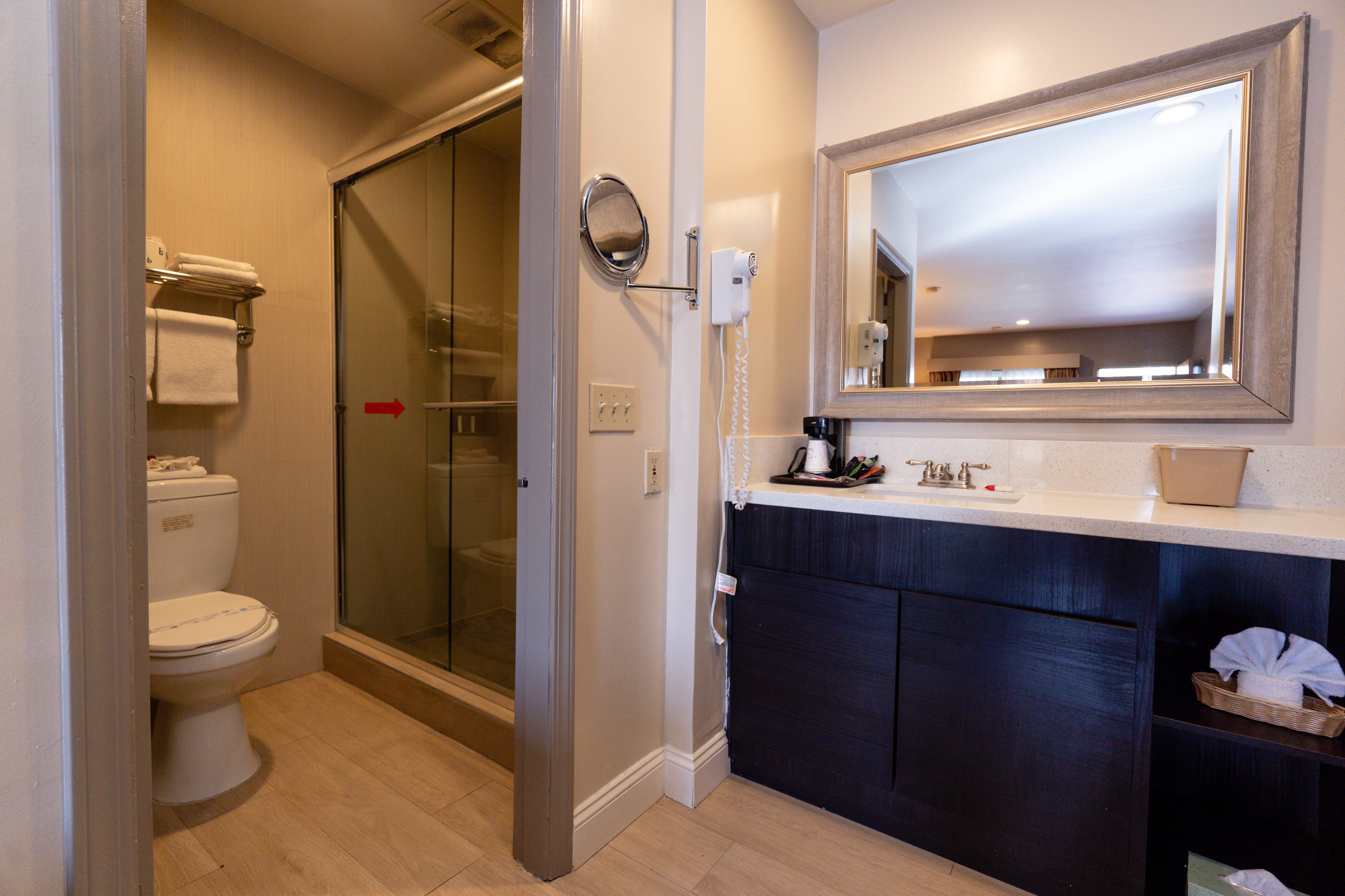 Guest room at the Super 8 by Wyndham Anaheim/Disneyland Drive in Anaheim, California